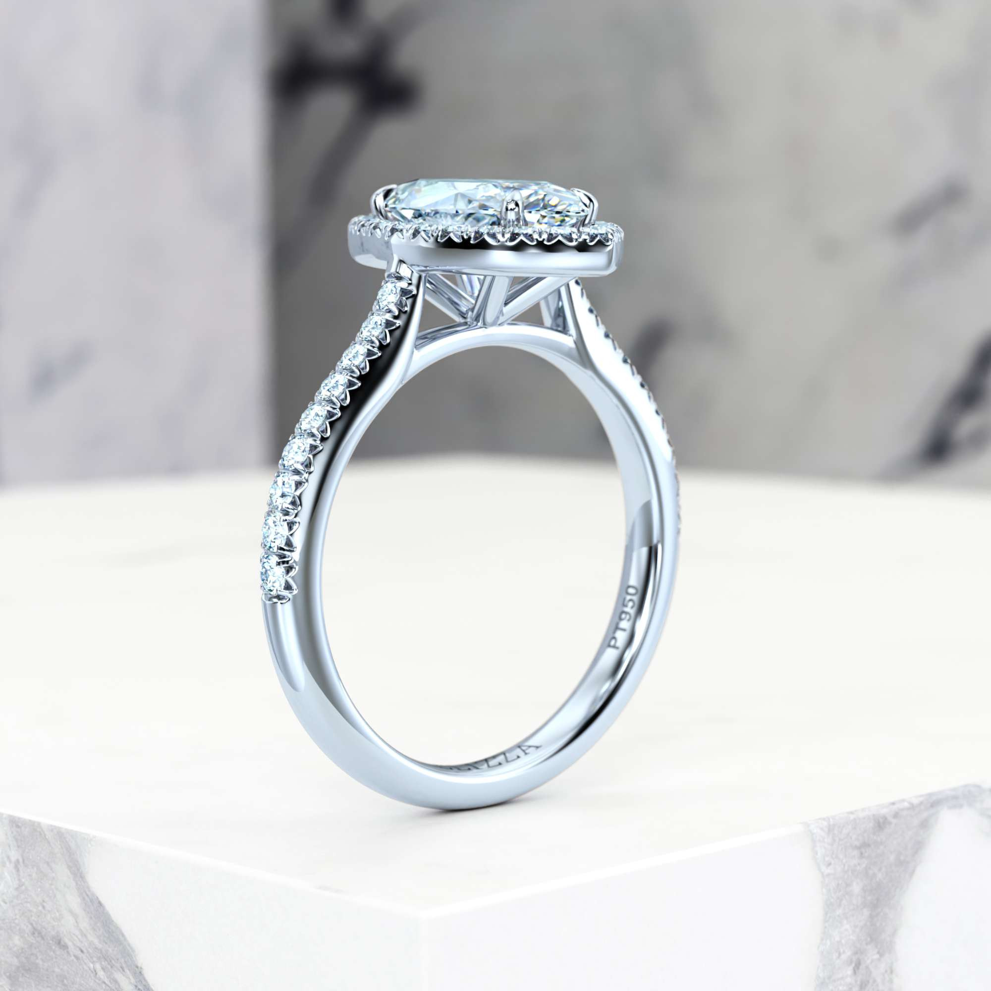 Engagement ring Elena Marquise | GIA Certified | Natural diamond | Marquise | Platinum | 0.30ct SI1 H | 6