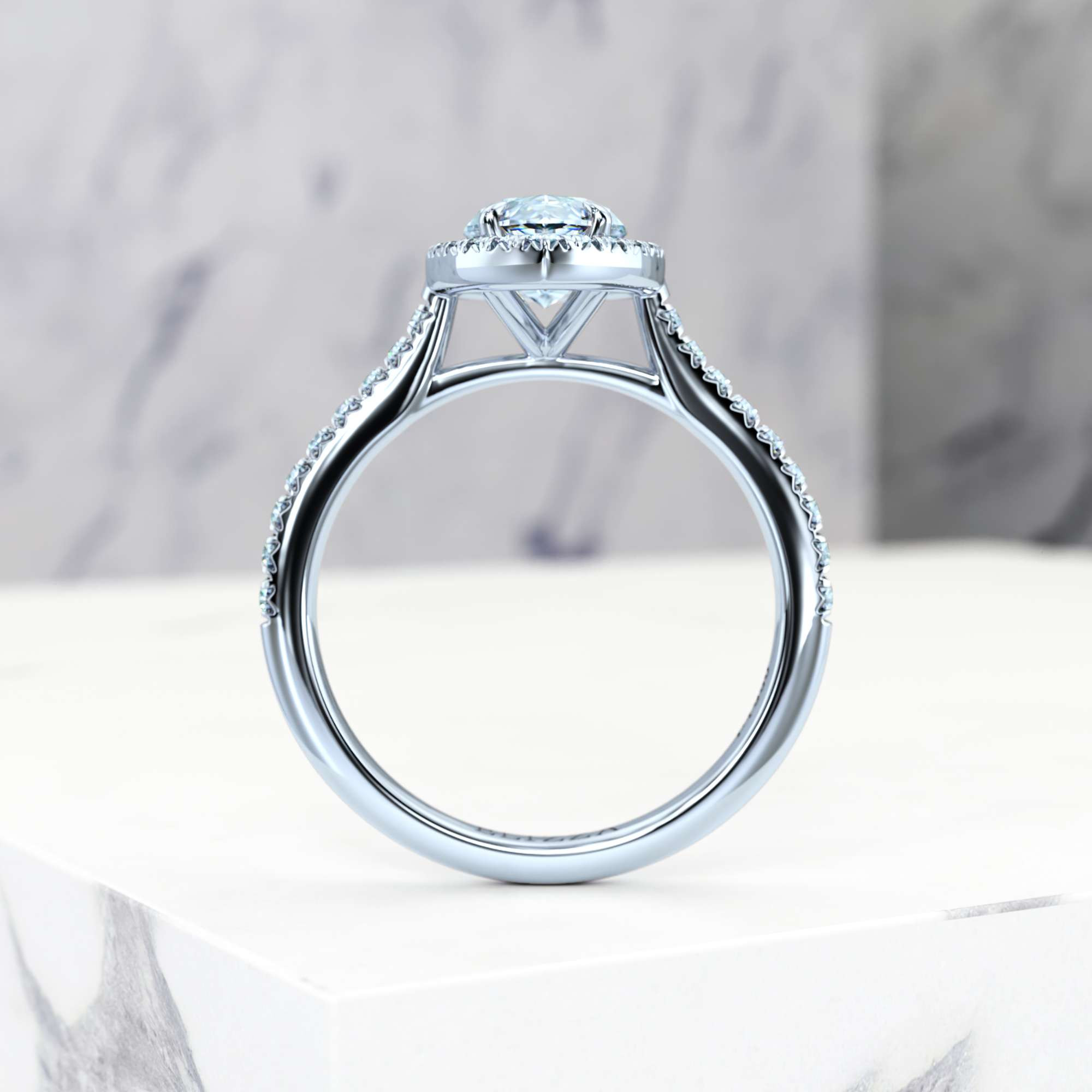 Engagement ring Elena Marquise | GIA Certified | Natural diamond | Marquise | Platinum | 0.30ct SI1 H | 4