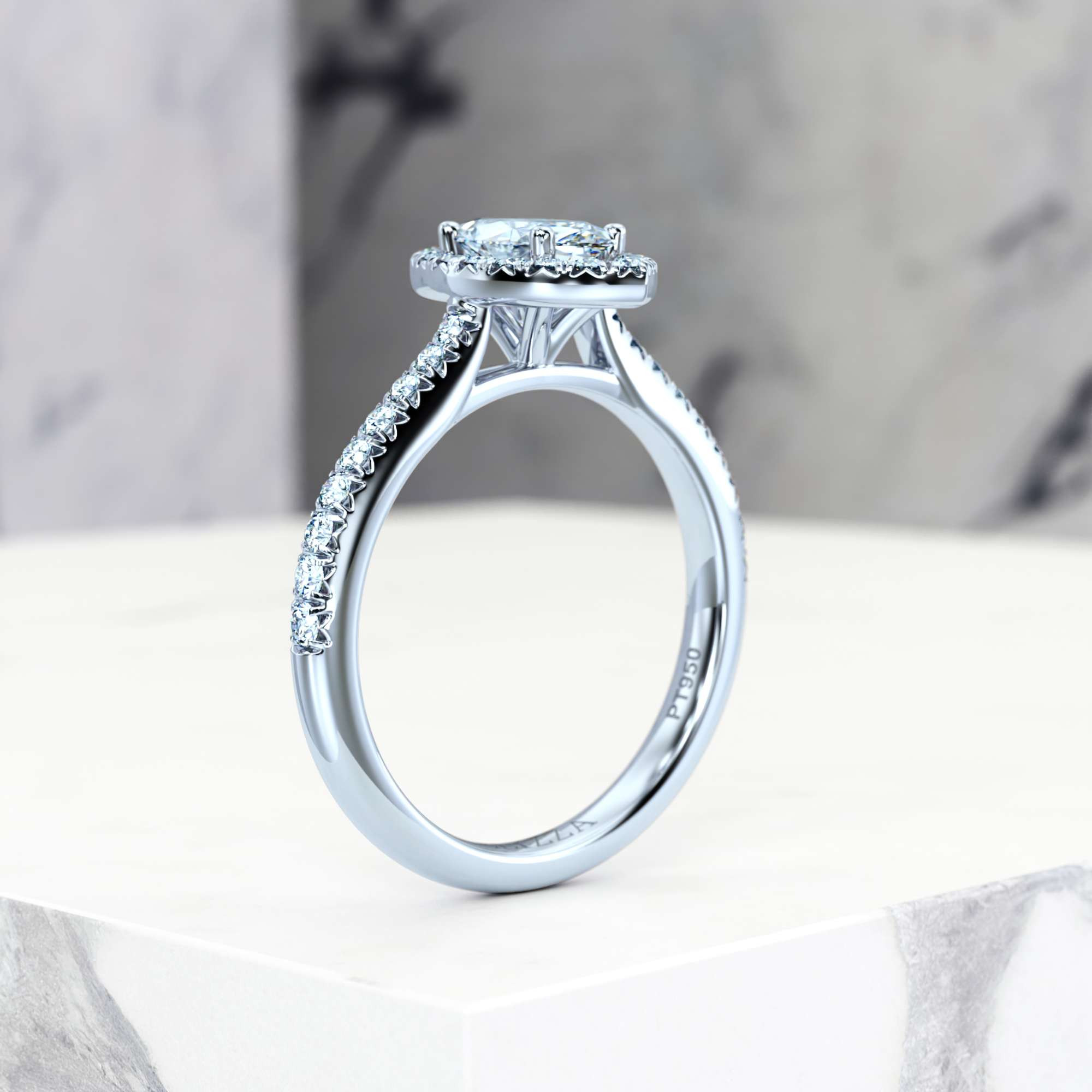 Engagement ring Elena Marquise | GIA Certified | Natural diamond | Marquise | Platinum | 0.30ct SI1 H | 5