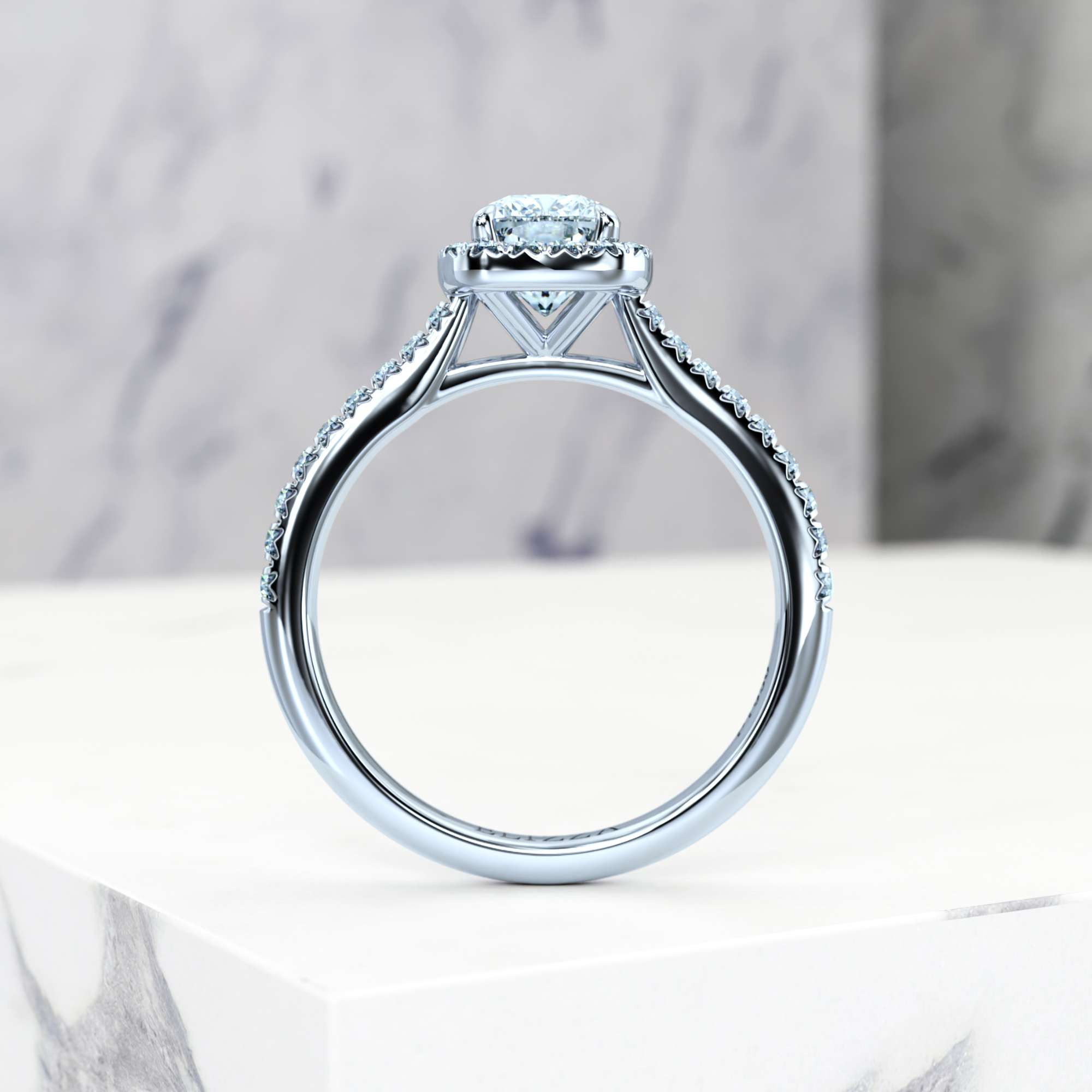 Verlobungsring Elena Rectangle Cushion | GIA Certified | Natürlicher Diamant | Rectangle cushion | Platin | 0.30ct SI1 H | 4