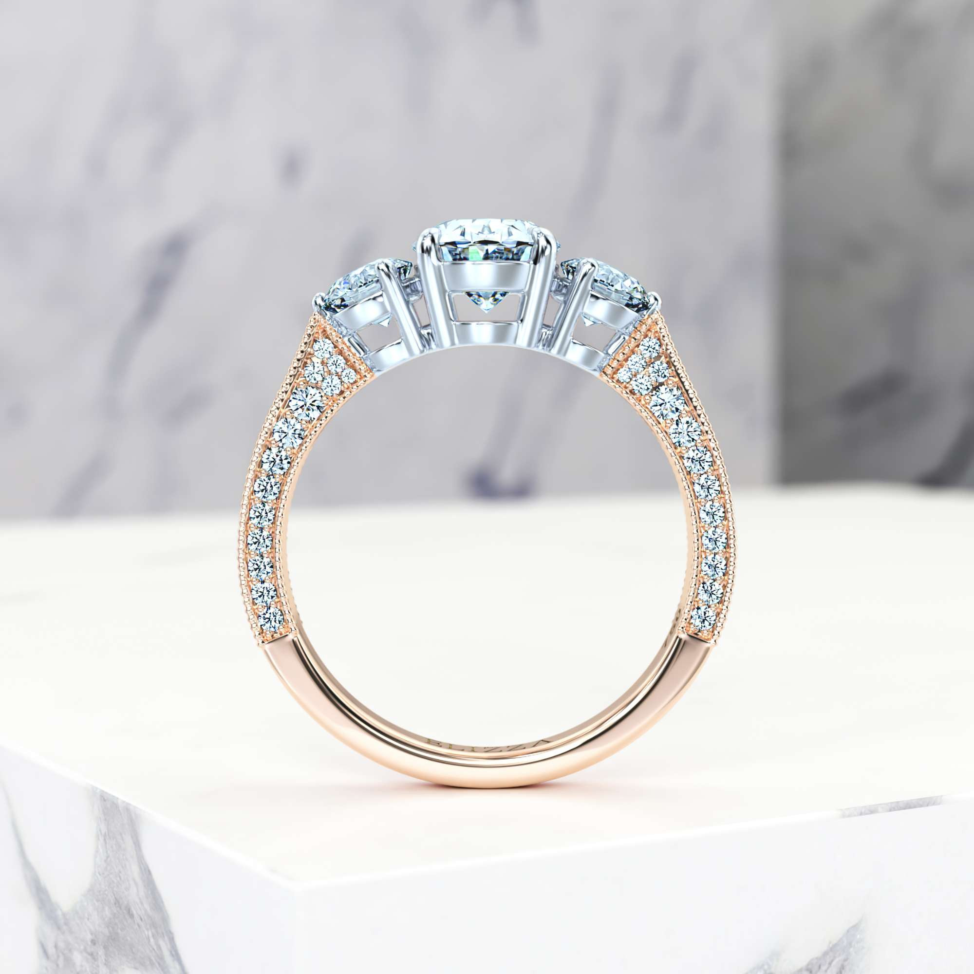 Verlobungsring Elise Oval | Oval | 14K Rosé- / Weissgold | Natural | GIA Certified | 0.30ct SI1 H 5
