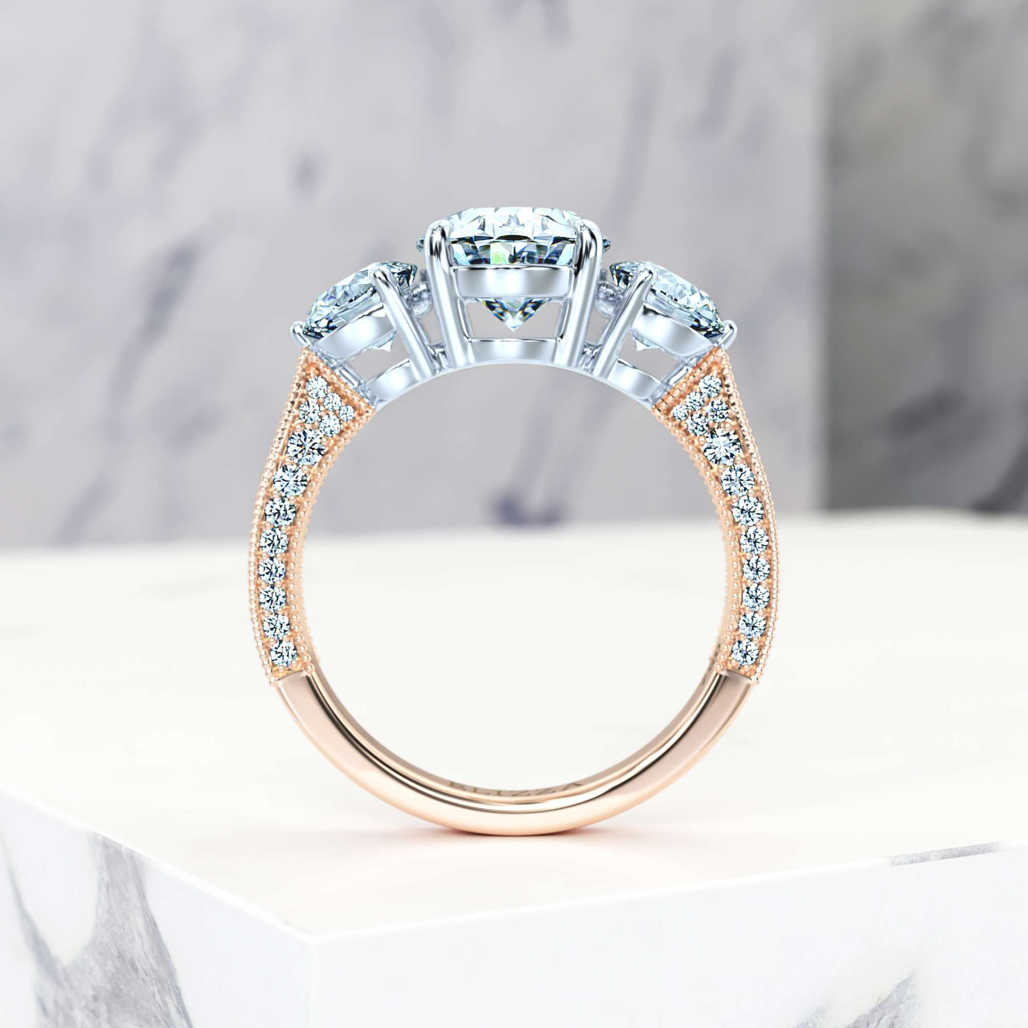 Verlobungsring Elise Oval | Oval | 14K Rosé- / Weissgold | Natural | GIA Certified | 0.30ct SI1 H 6