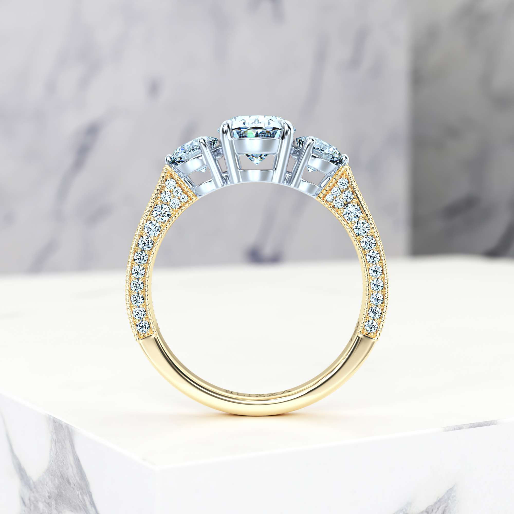 Verlobungsring Elise Oval | Oval | 14K Gelb- / Weissgold | Natural | GIA Certified | 0.30ct SI1 H 5