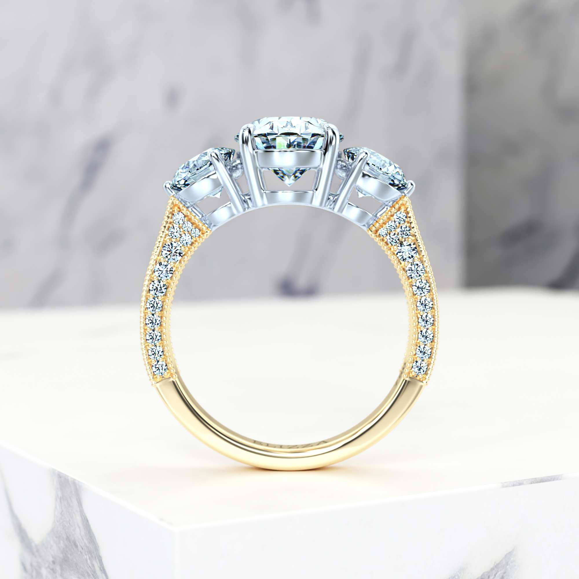 Verlobungsring Elise Oval | Oval | 14K Gelb- / Weissgold | Natural | GIA Certified | 0.30ct SI1 H 6