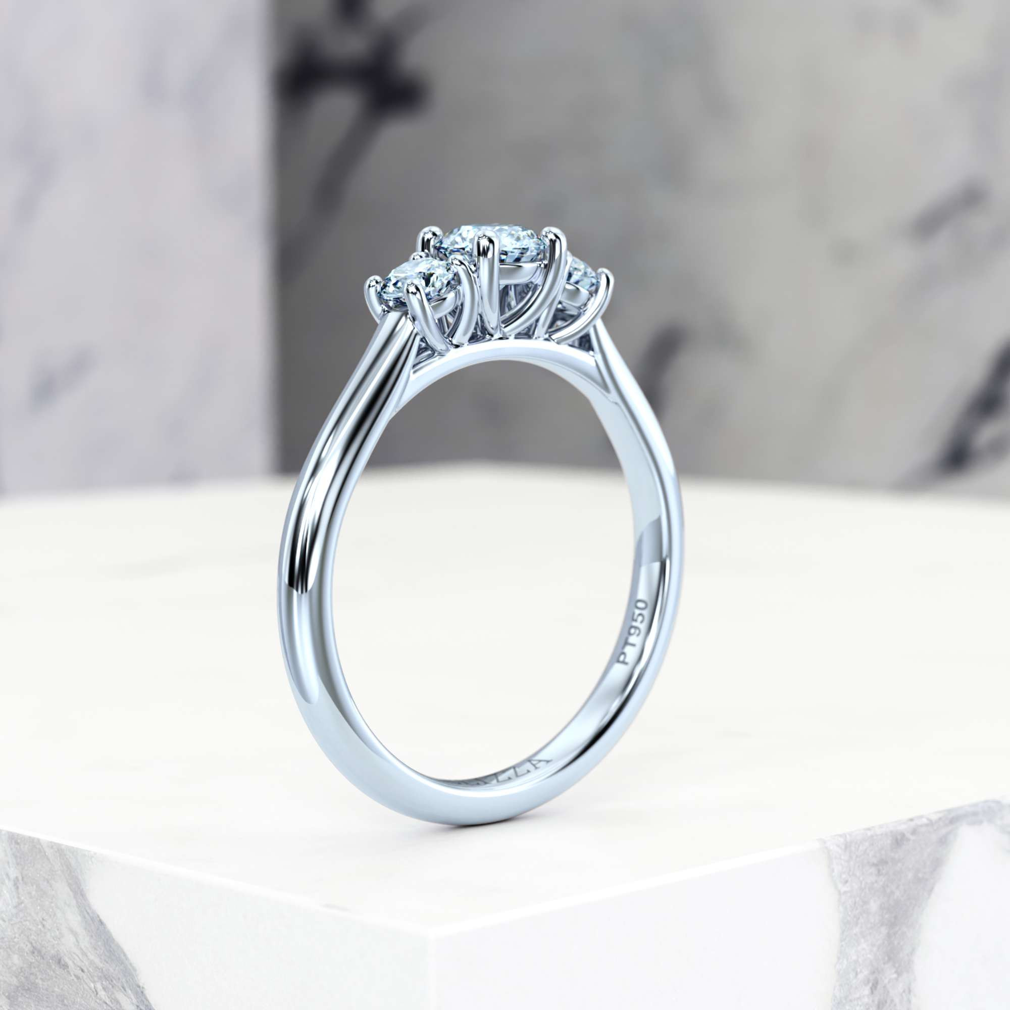 Engagement ring Eluana Round | Round | 14K White gold | Natural | EZA Certified | 0.10ct VS2 G 7