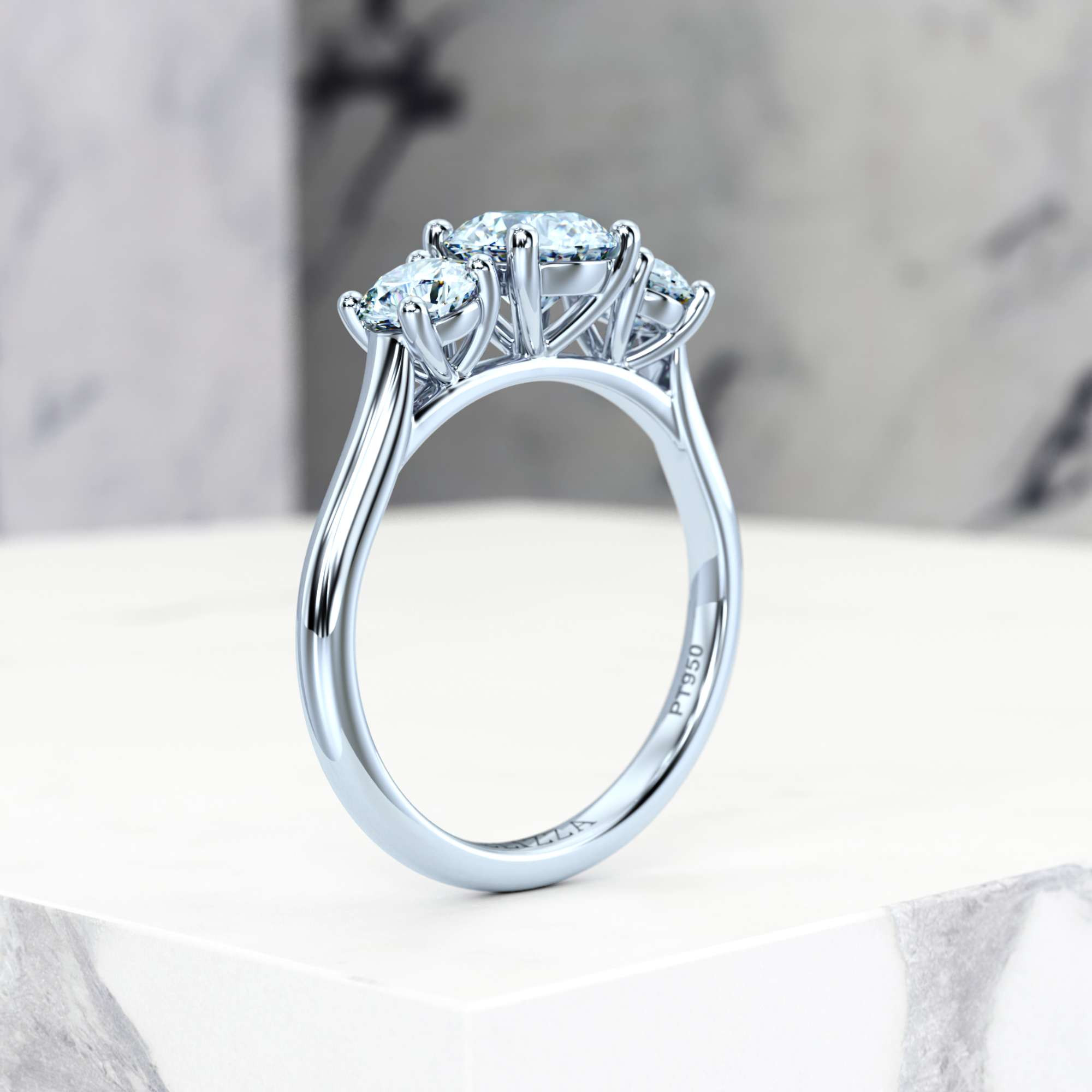 Engagement ring Eluana Round | Round | 14K White gold | Natural | EZA Certified | 0.10ct VS2 G 8