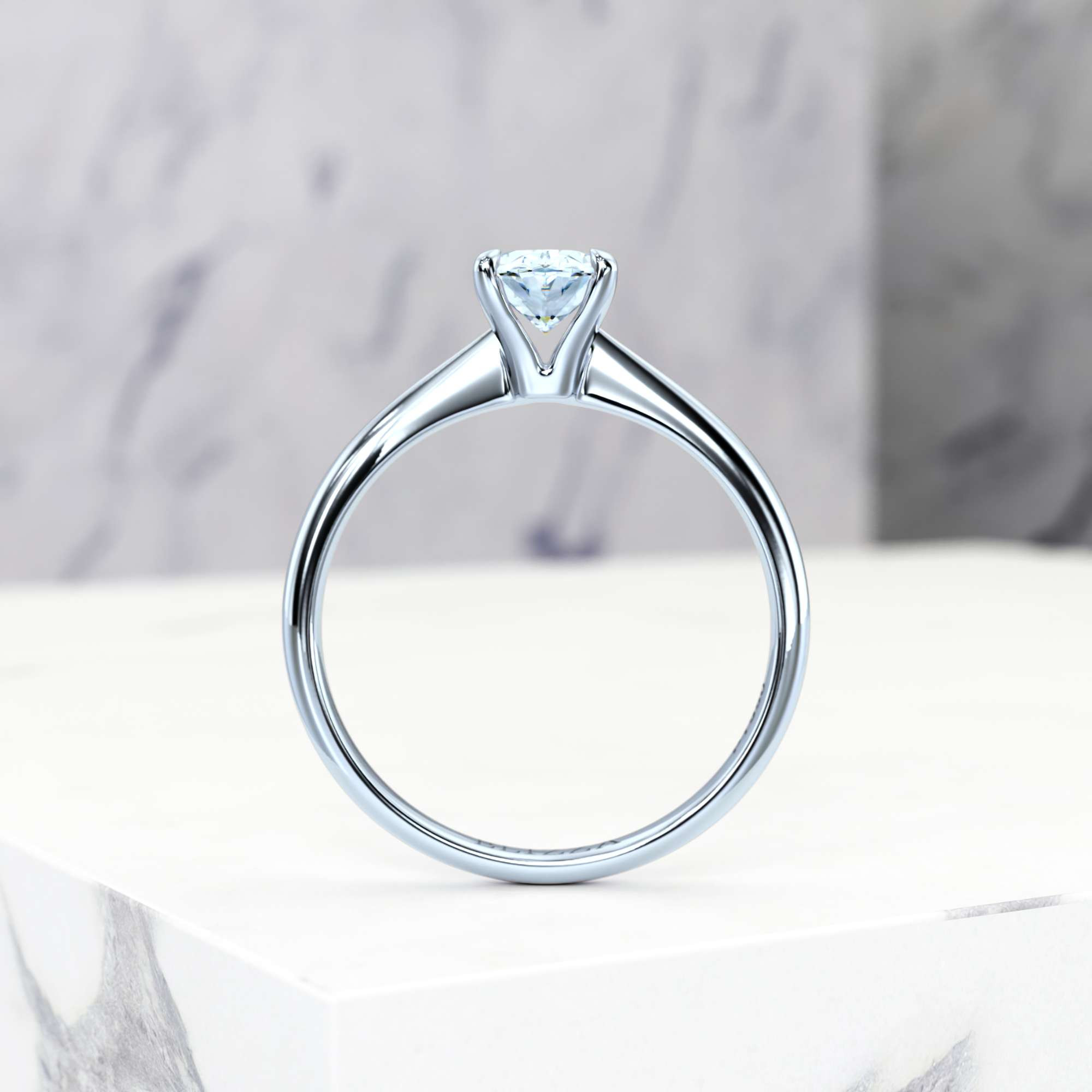 Verlobungsring Elza Oval | Oval | 14K Weissgold | Natural | GIA Certified | 0.30ct SI1 H 4