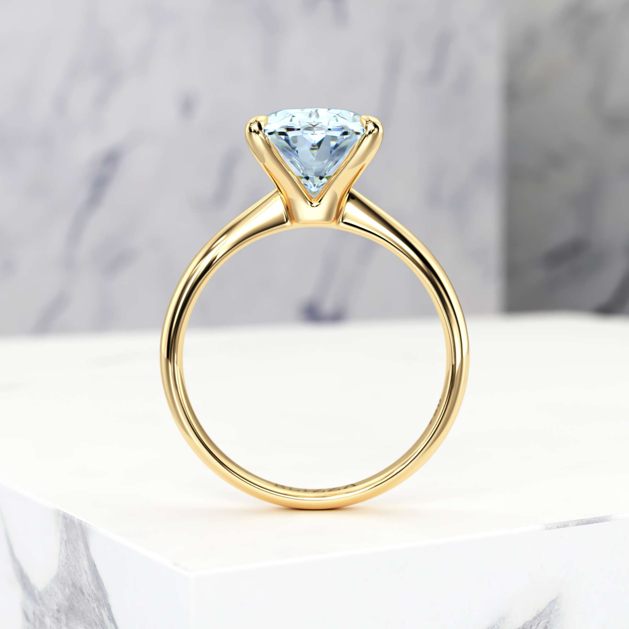 Verlobungsring Elza Oval | Oval | 14K Gelbgold | Natural | GIA Certified | 0.30ct SI1 H 6