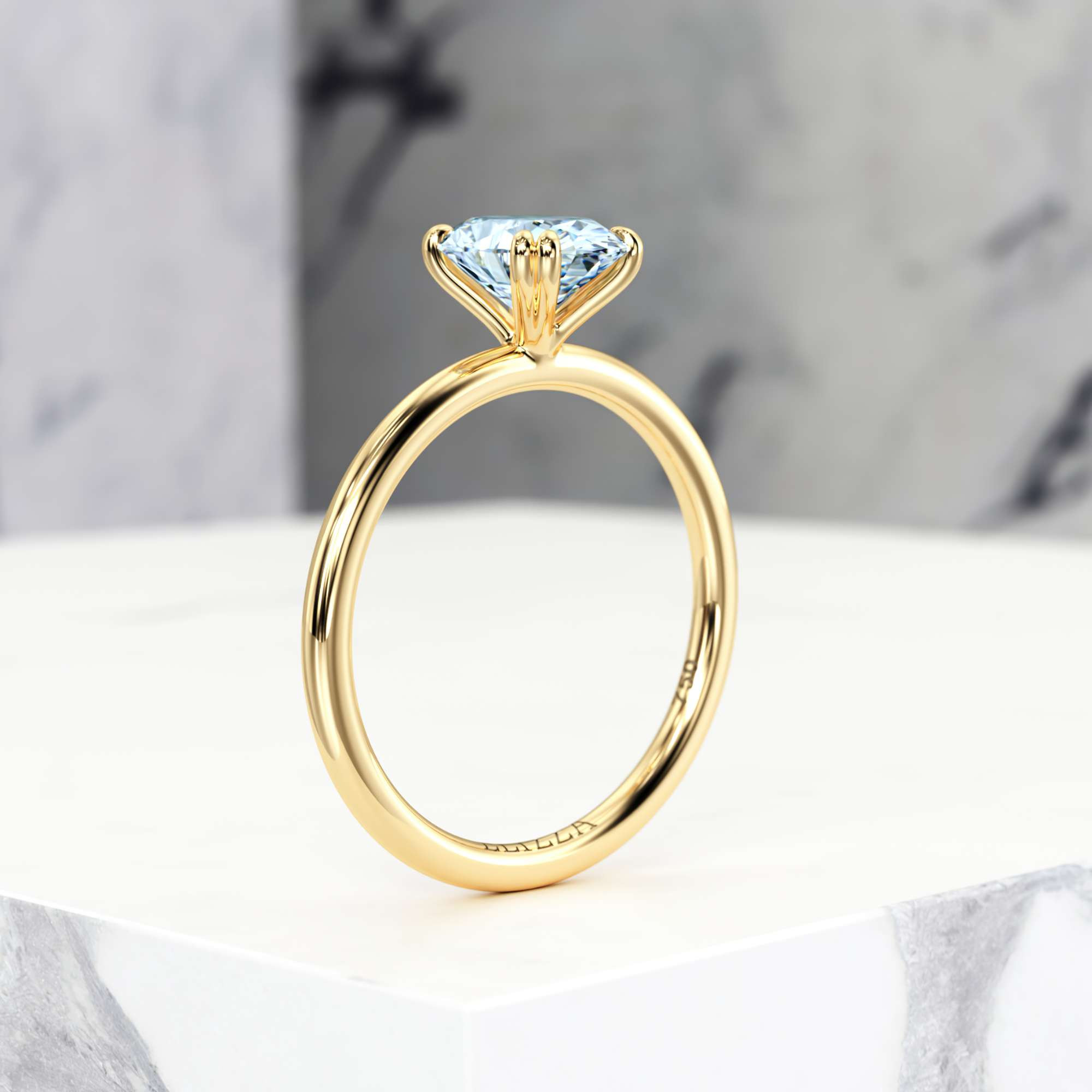 Verlobungsring Emira Oval | Oval | 14K Gelbgold | Natural | GIA Certified | 0.30ct SI1 H 3