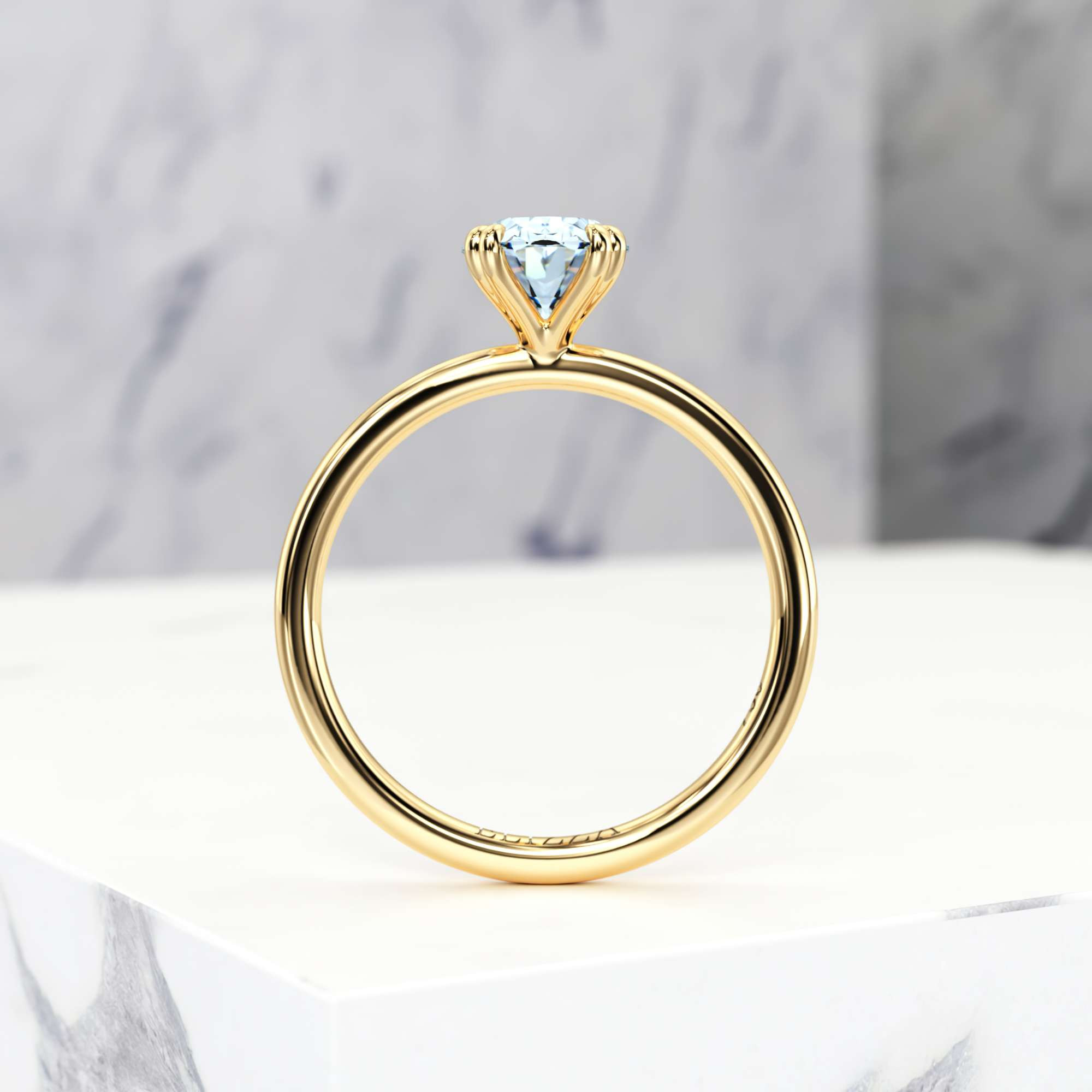 Verlobungsring Emira Oval | Oval | 14K Gelbgold | Natural | GIA Certified | 0.30ct SI1 H 2