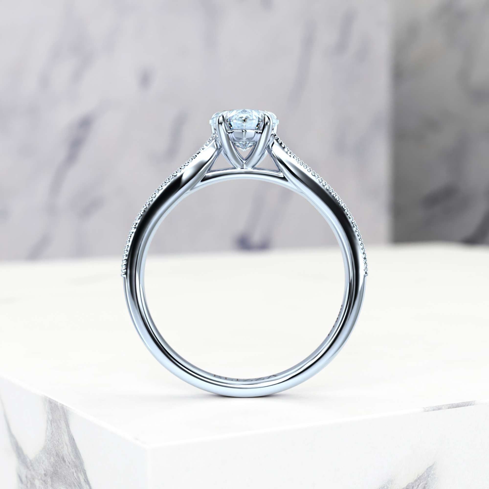 Engagement ring Esmeralda Heart | GIA Certified | Natural diamond | Heart | Platinum | 0.30ct SI1 H | 4