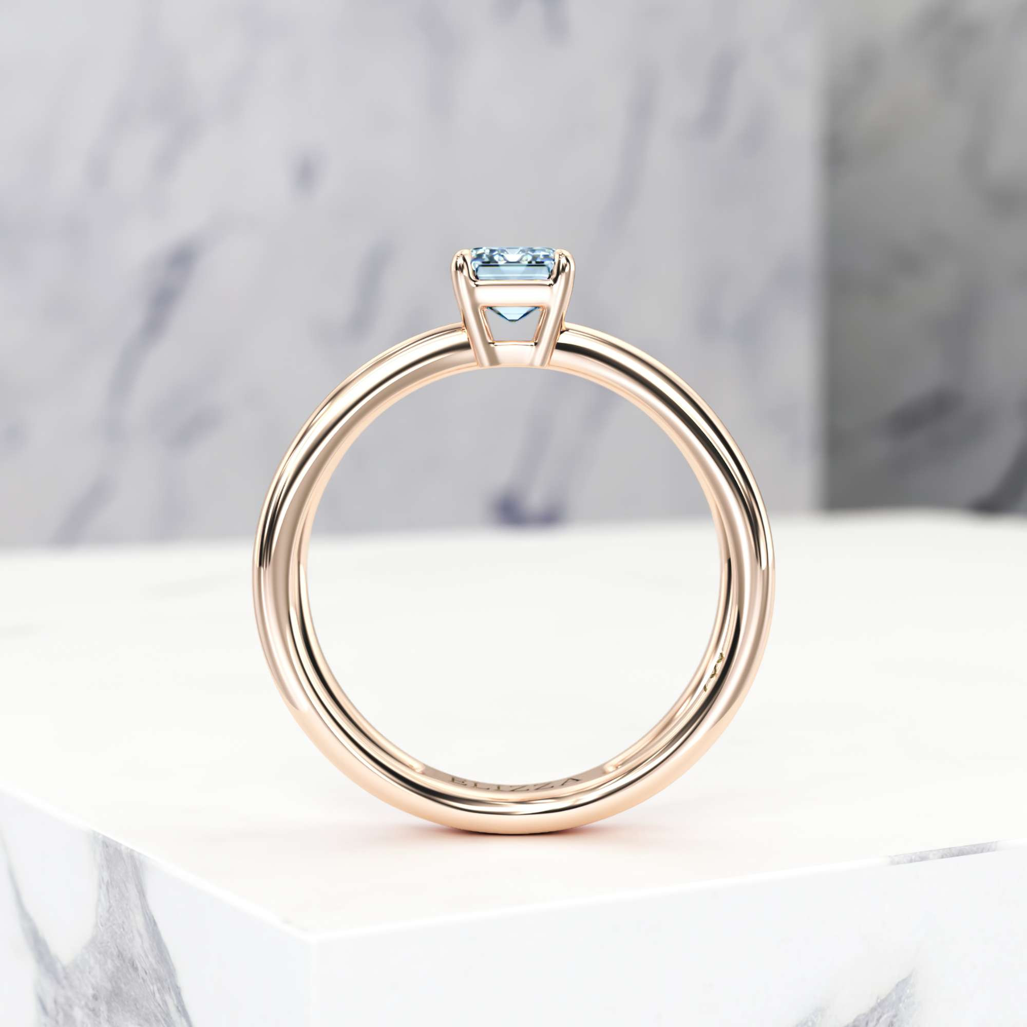 Engagement ring Eve Emerald | Emerald | 14K Rose gold | Natural | GIA Certified | 0.30ct SI1 H 4