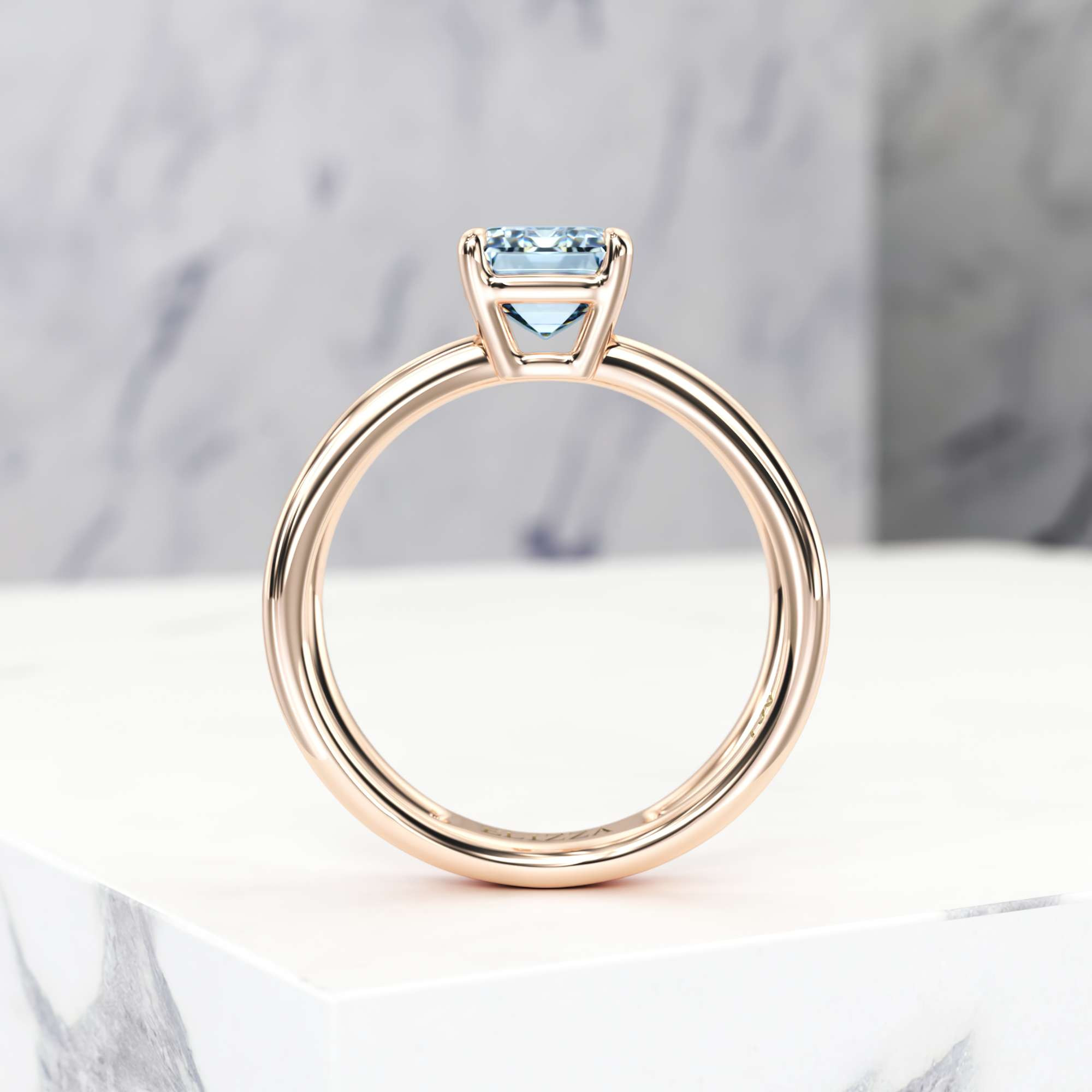 Engagement ring Eve Emerald | Emerald | 14K Rose gold | Natural | GIA Certified | 0.30ct SI1 H 5