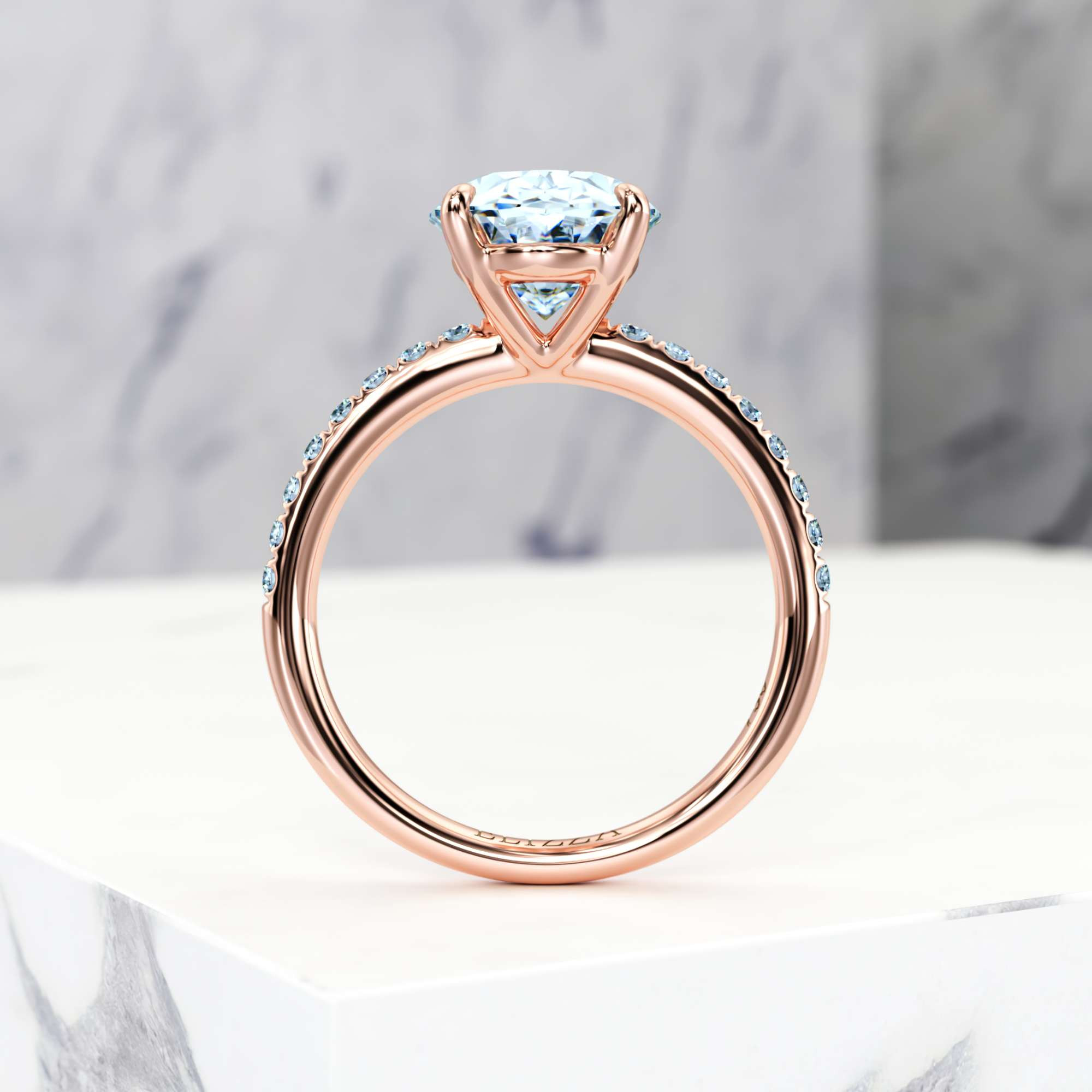 Verlobungsring Evelyn Oval | Oval | 14K Roségold | Natural | EZA Certified | 0.20ct SI1 H 6