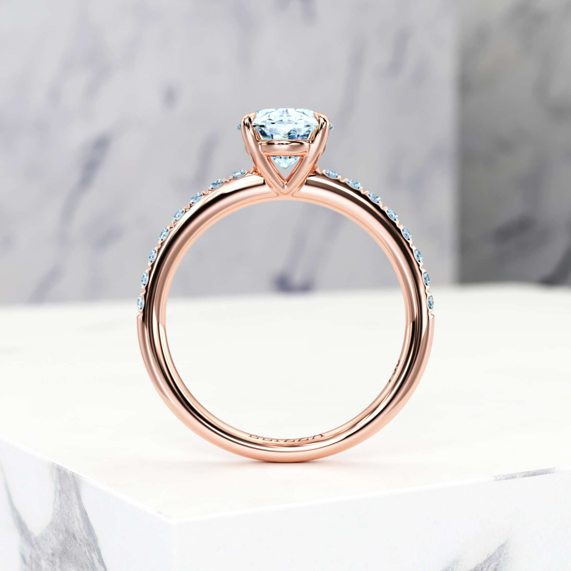 Verlobungsring Evelyn Oval | Oval | 14K Roségold | Natural | EZA Certified | 3.00ct SI1 H 5