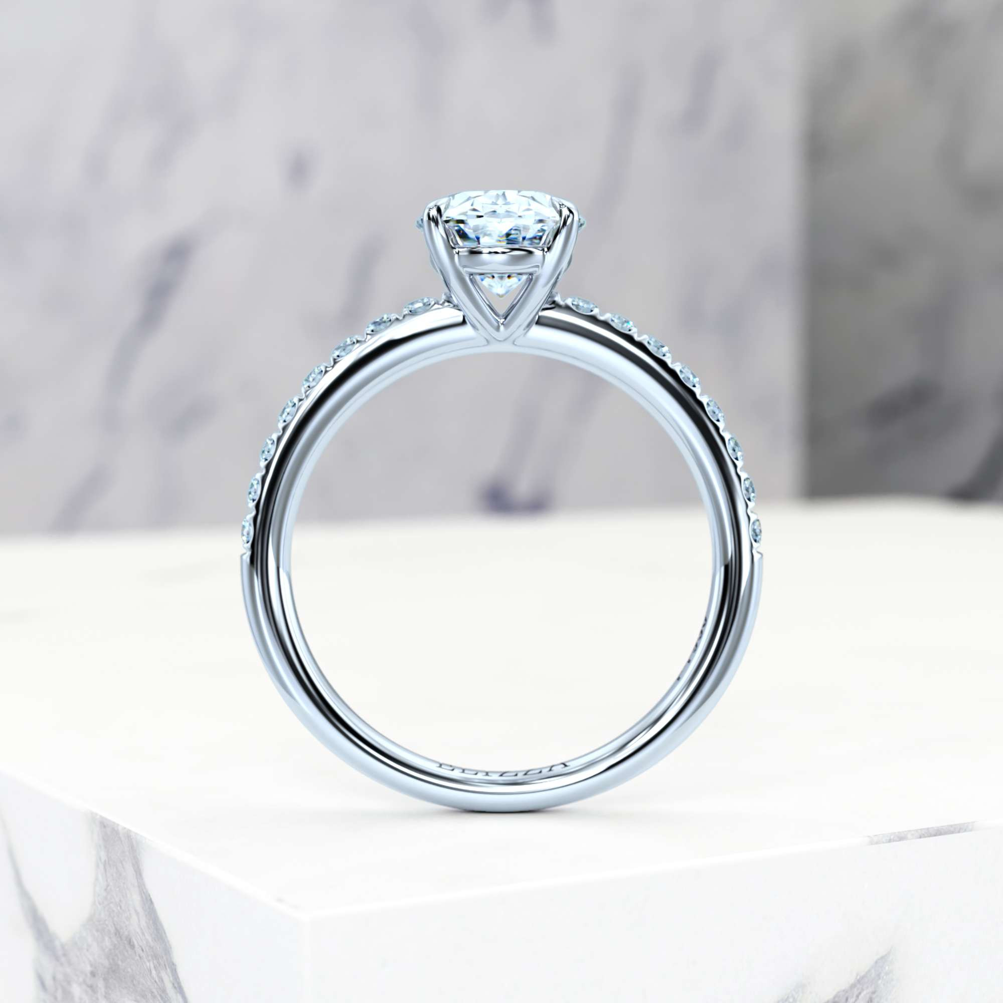 Verlobungsring Evelyn Oval | Oval | 14K Weissgold | Natural | GIA Certified | 0.30ct SI1 H 5