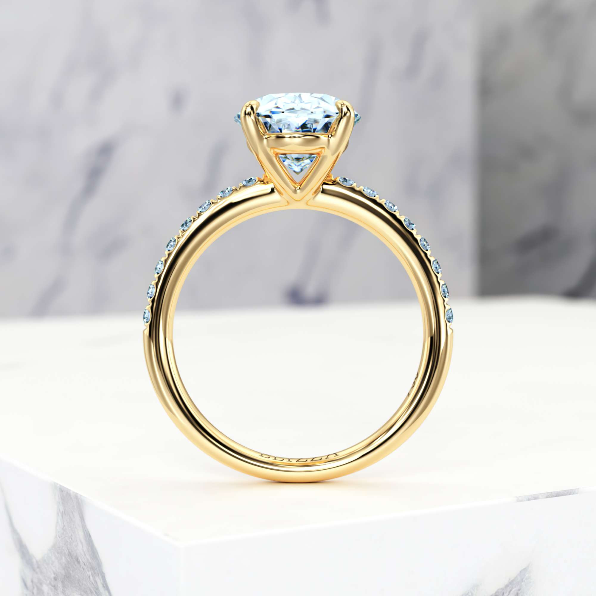 Verlobungsring Evelyn Oval | Oval | 14K Gelbgold | Natural | GIA Certified | 0.30ct SI1 H 6