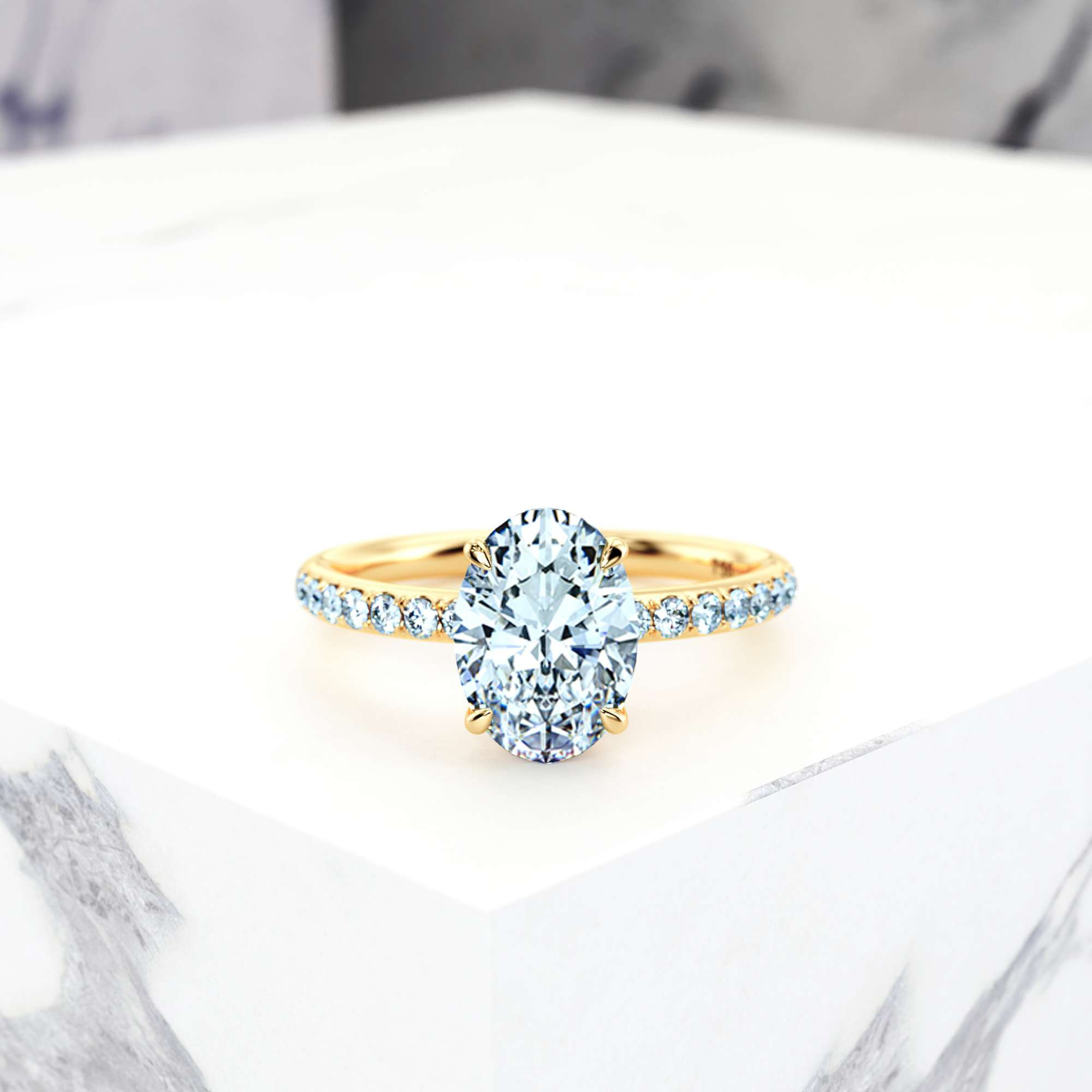 Engagement ring Evelyn Oval | Oval | 18K Yellow Gold | Natural | EZA Certified | 0.20ct VS2 G 2