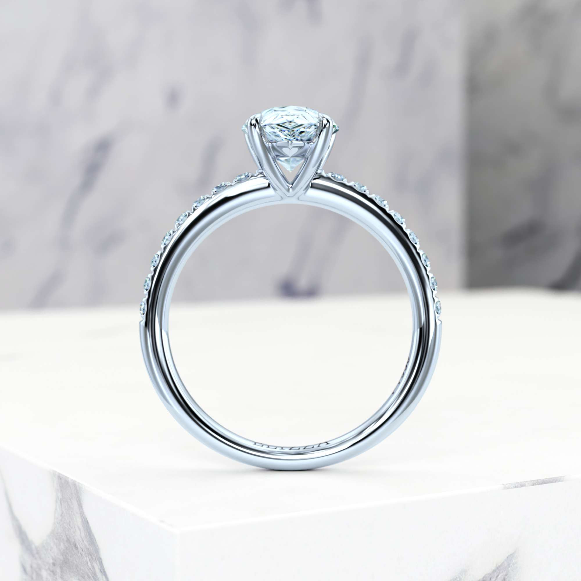 Engagement ring Evelyn Pear | GIA Certified | Natural diamond | Pear | Platinum | 0.30ct SI1 H | 4