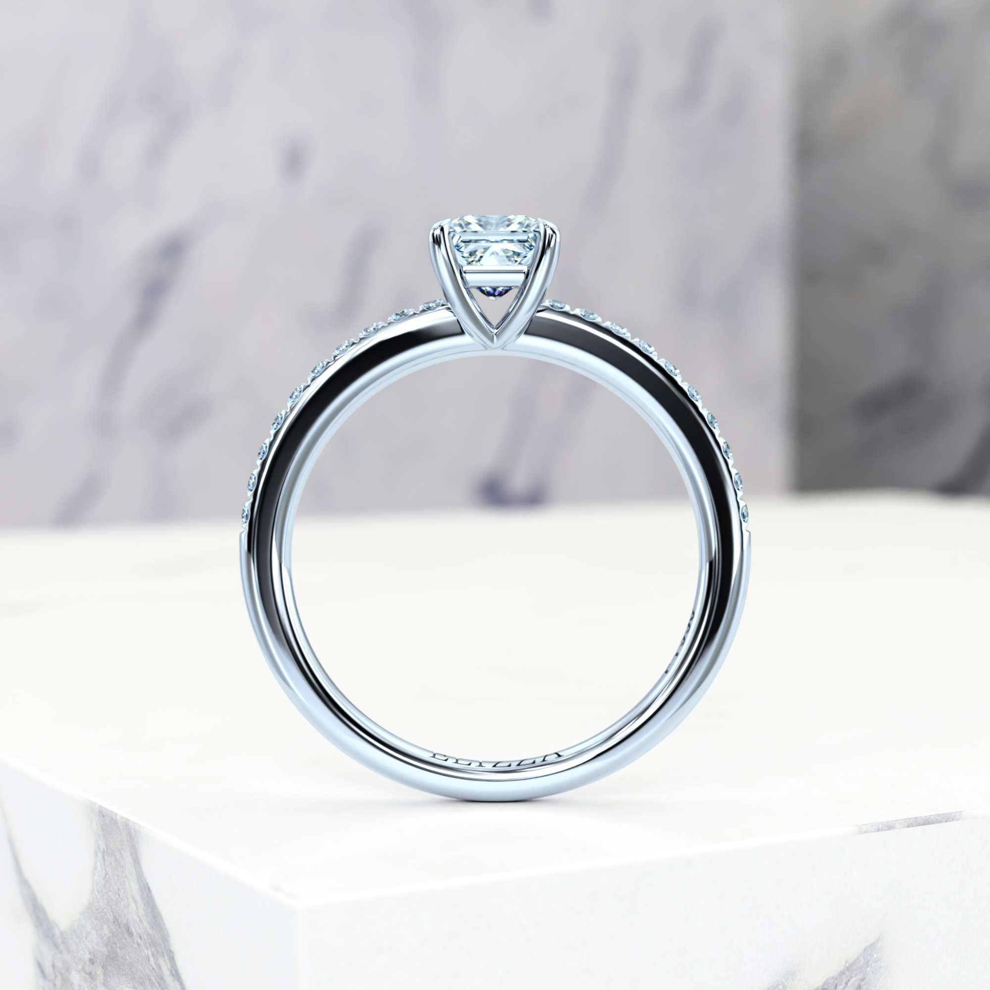 Verlobungsring Evelyn Princess | GIA Certified | Natürlicher Diamant | Princess | Platin | 0.30ct SI1 H | 4