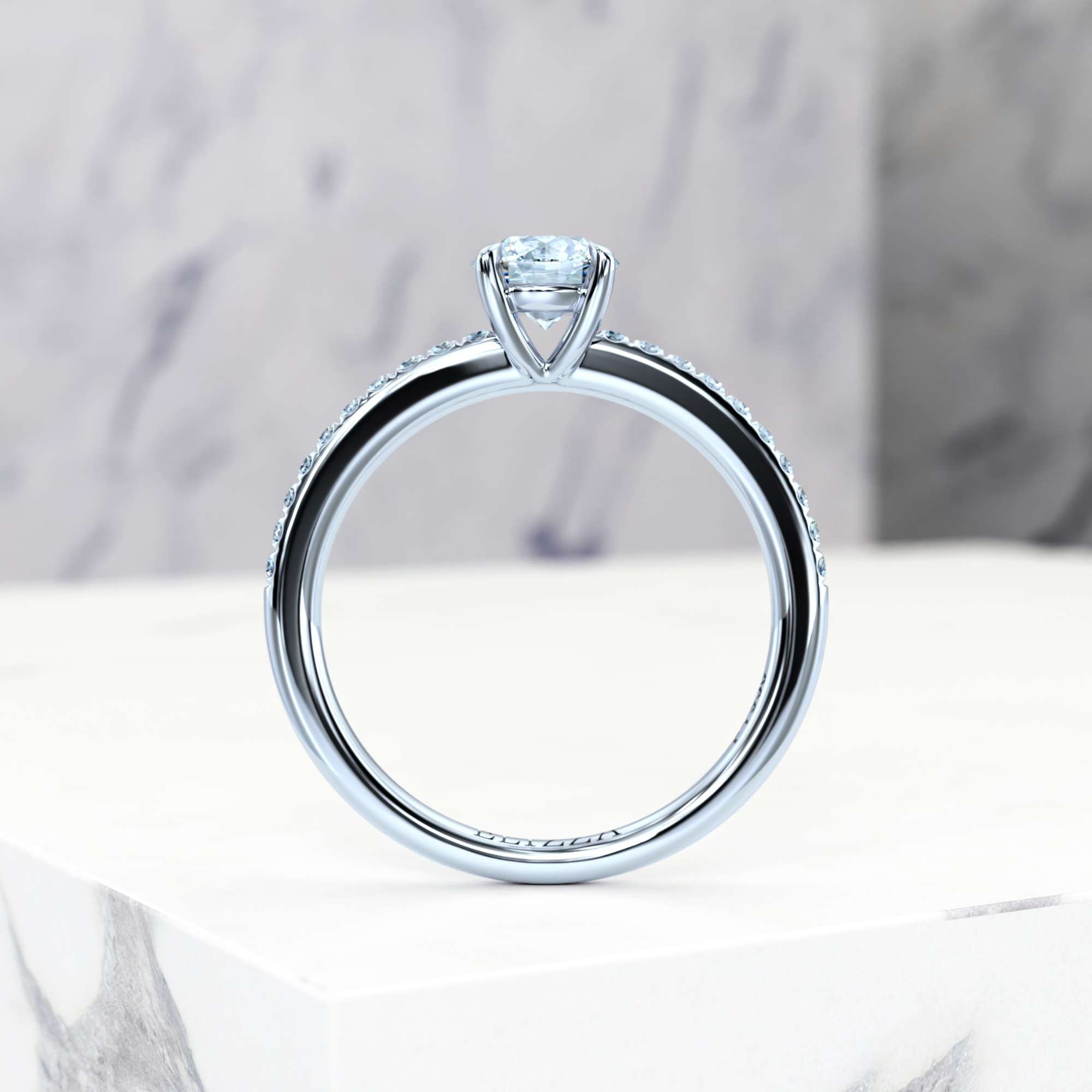 Engagement ring Evelyn Round | Round | Platinum | Natural | GIA Certified | 0.30ct SI1 H 4