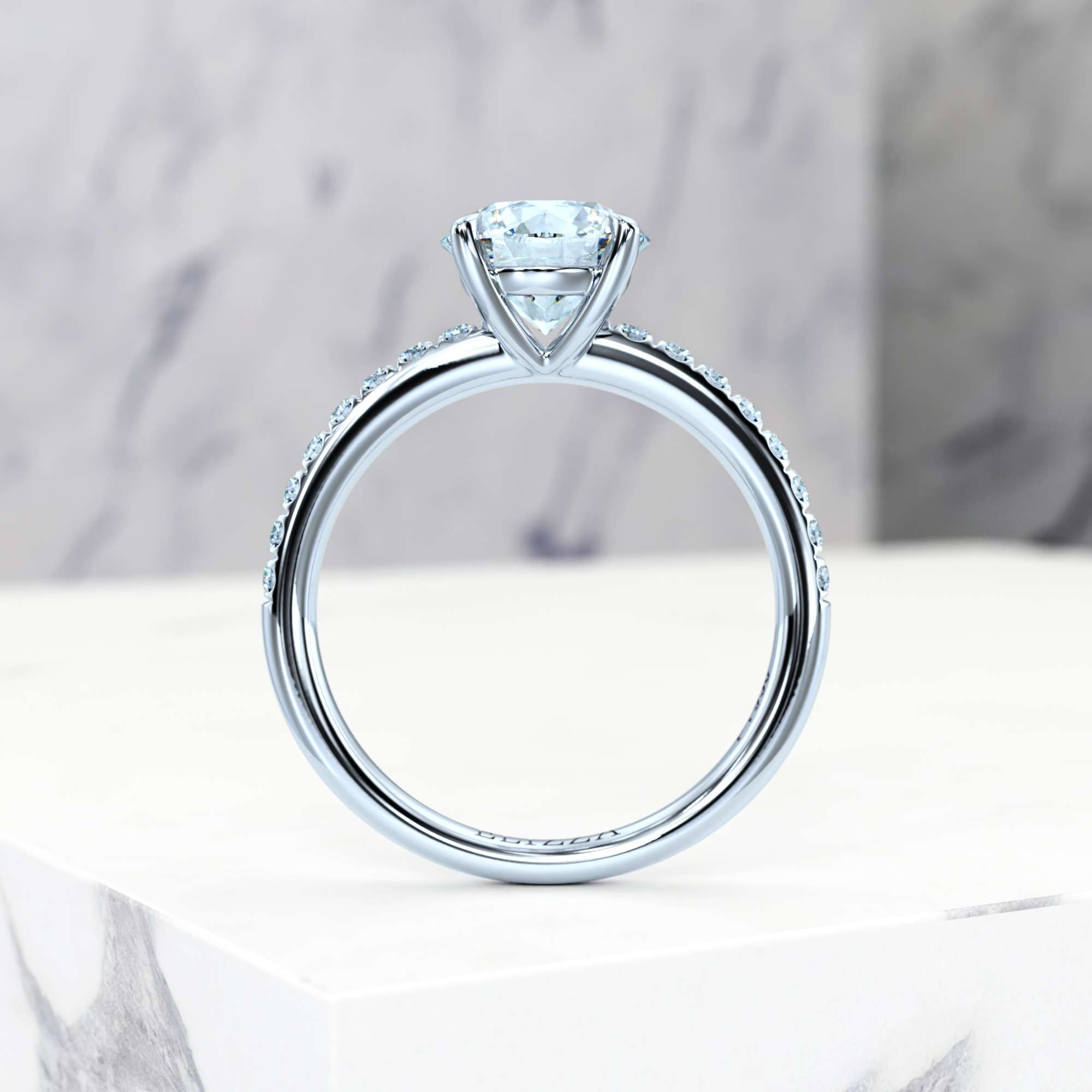 Engagement ring Evelyn Round | Round | Platinum | Natural | GIA Certified | 0.30ct SI1 H 5