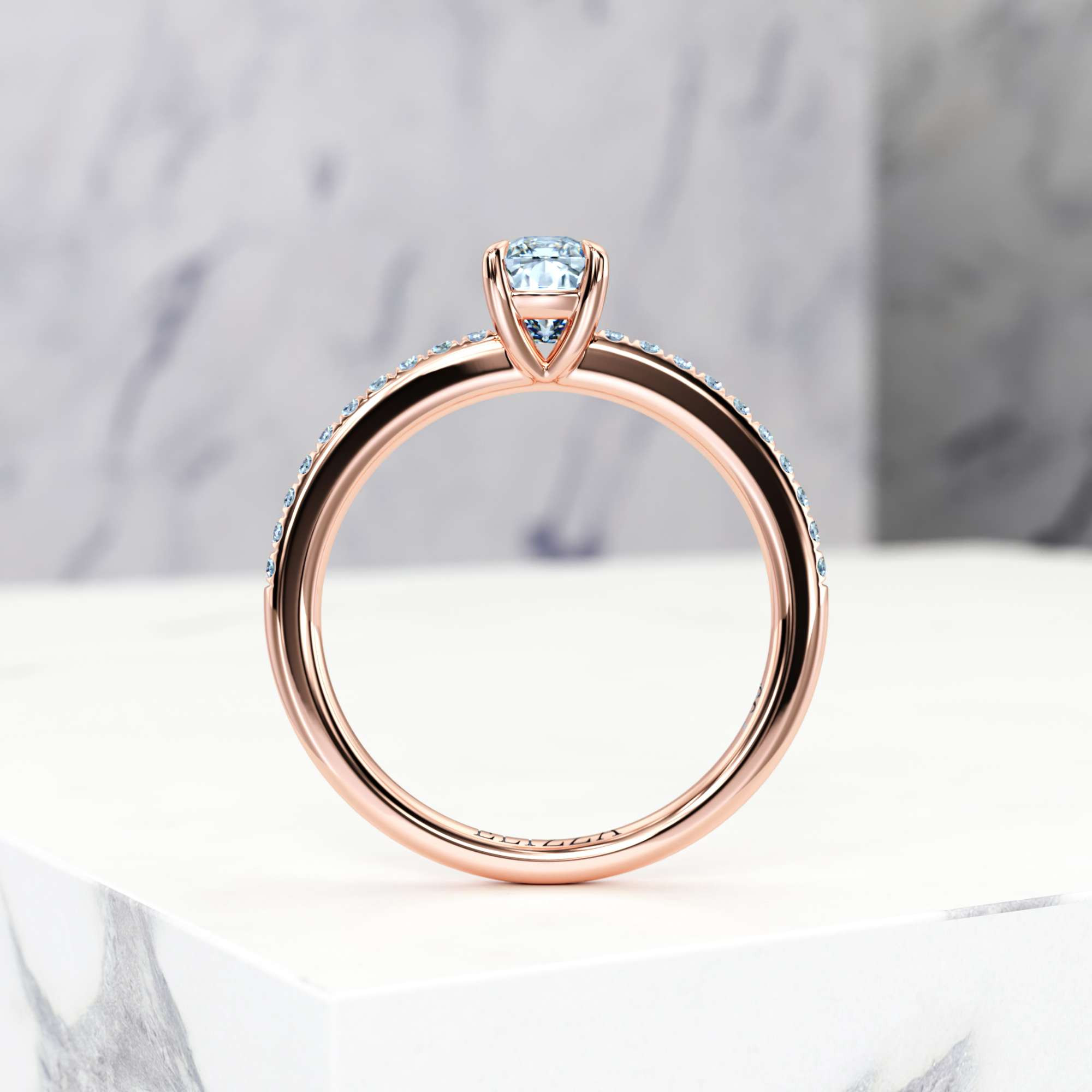 Verlobungsring Evelyn Square Cushion | Square cushion | 14K Roségold | Natural | GIA Certified | 0.30ct SI1 H 3