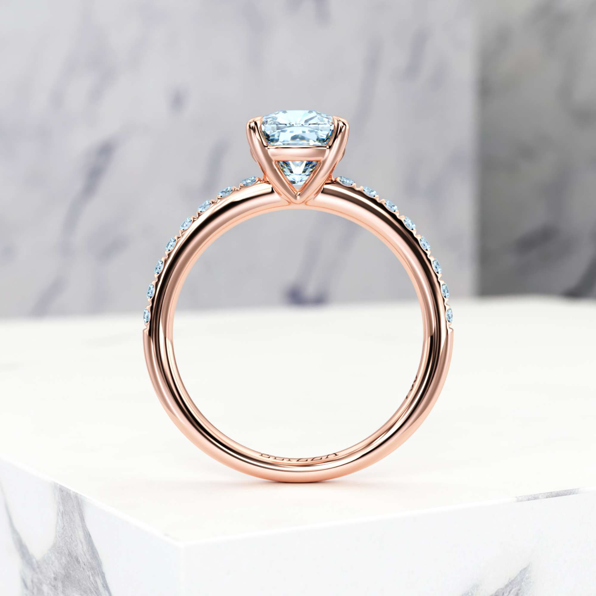 Verlobungsring Evelyn Square Cushion | Square cushion | 14K Roségold | Natural | GIA Certified | 0.30ct SI1 H 4