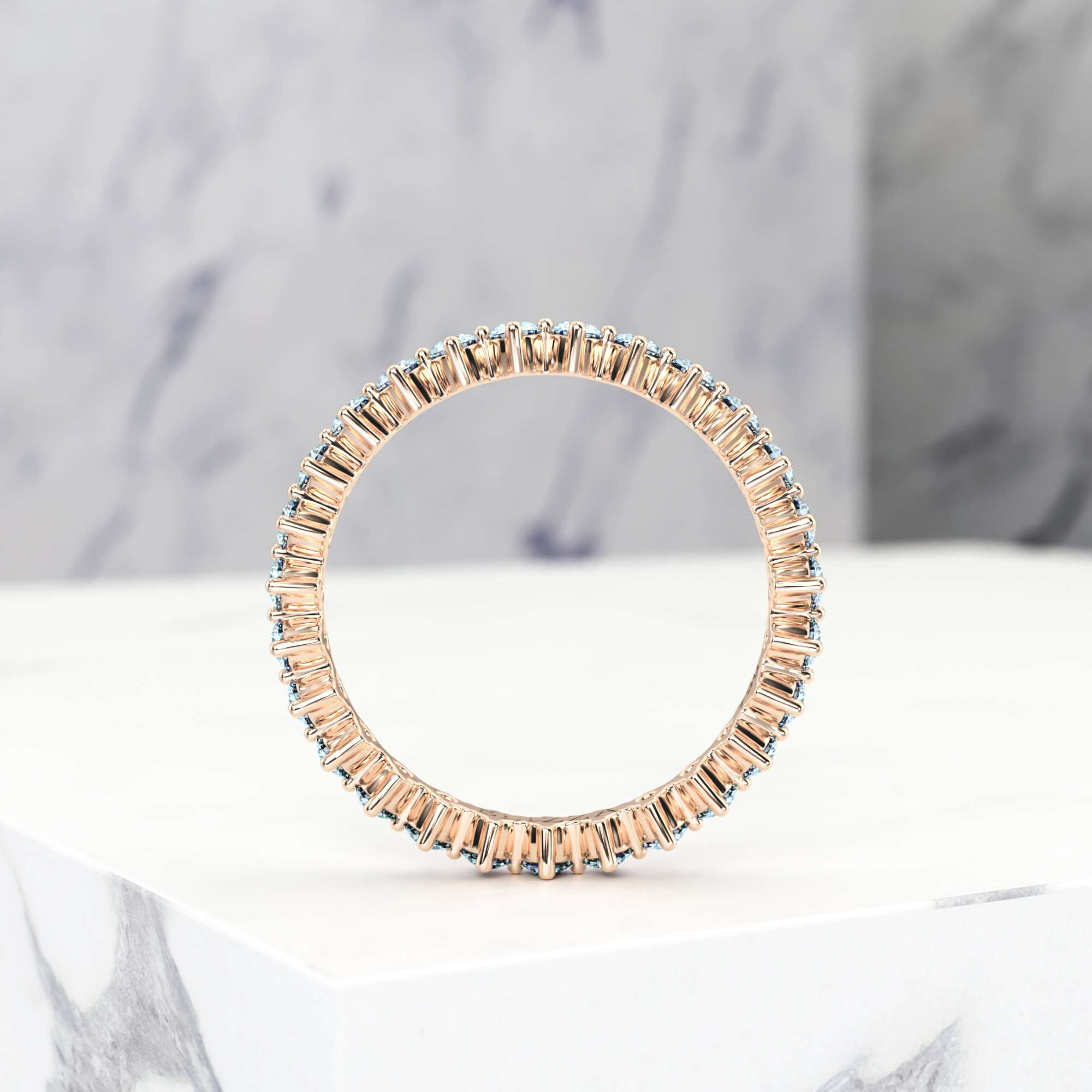 Anneau de mariage Ethelia Media | Diamant naturel | Or rose 14 ct | Media | 50% | W | 2