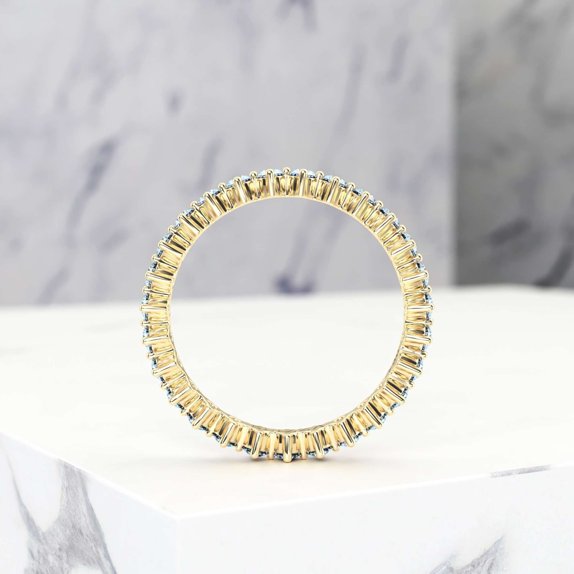 Anneau de mariage Ethelia Media | Diamant naturel | Or jaune 14 ct | Media | 50% | W | 2