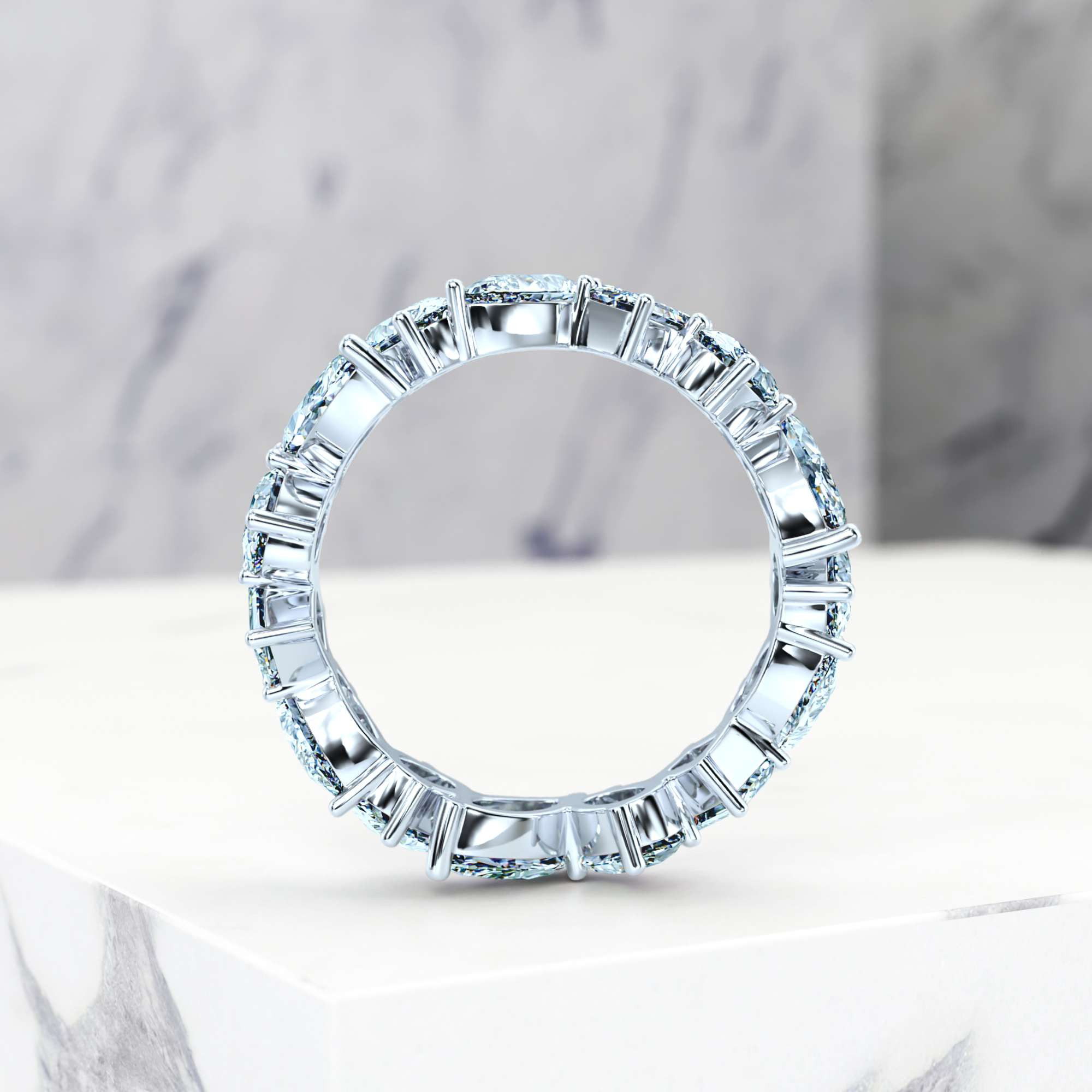 Wedding ring Euli | For her | 14K White gold | 50% | Natural 2