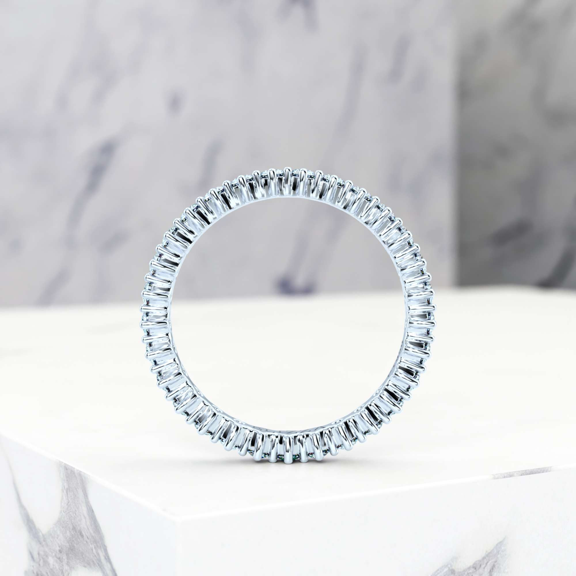 Anneau de mariage Evanna Media | Diamant naturel | Or blanc 14 ct | Media | 50% | W | 2