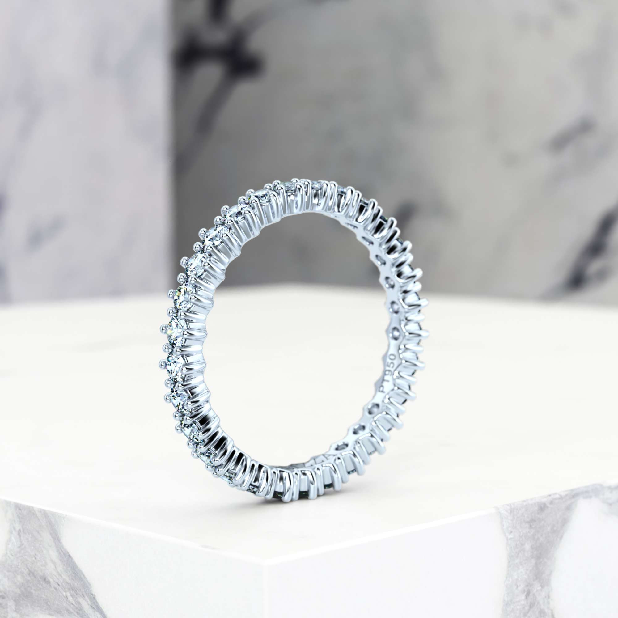 Anneau de mariage Evanna Media | Diamant naturel | Or blanc 14 ct | Media | 50% | W | 3