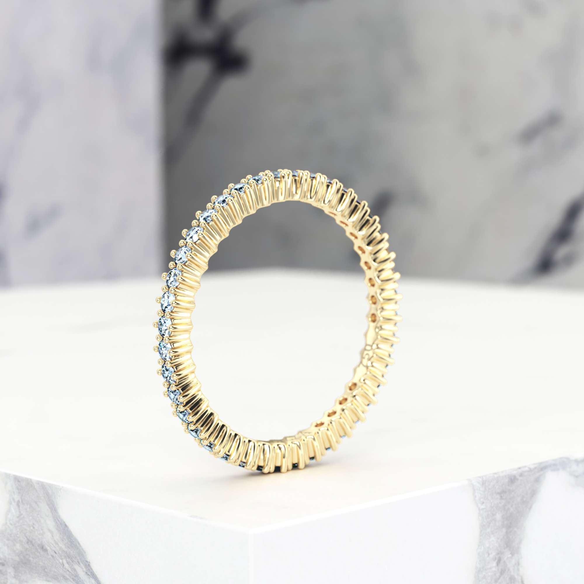 Anneau de mariage Evanna Petite | Diamant naturel | Or jaune 14 ct | Petite | 50% | W | 3