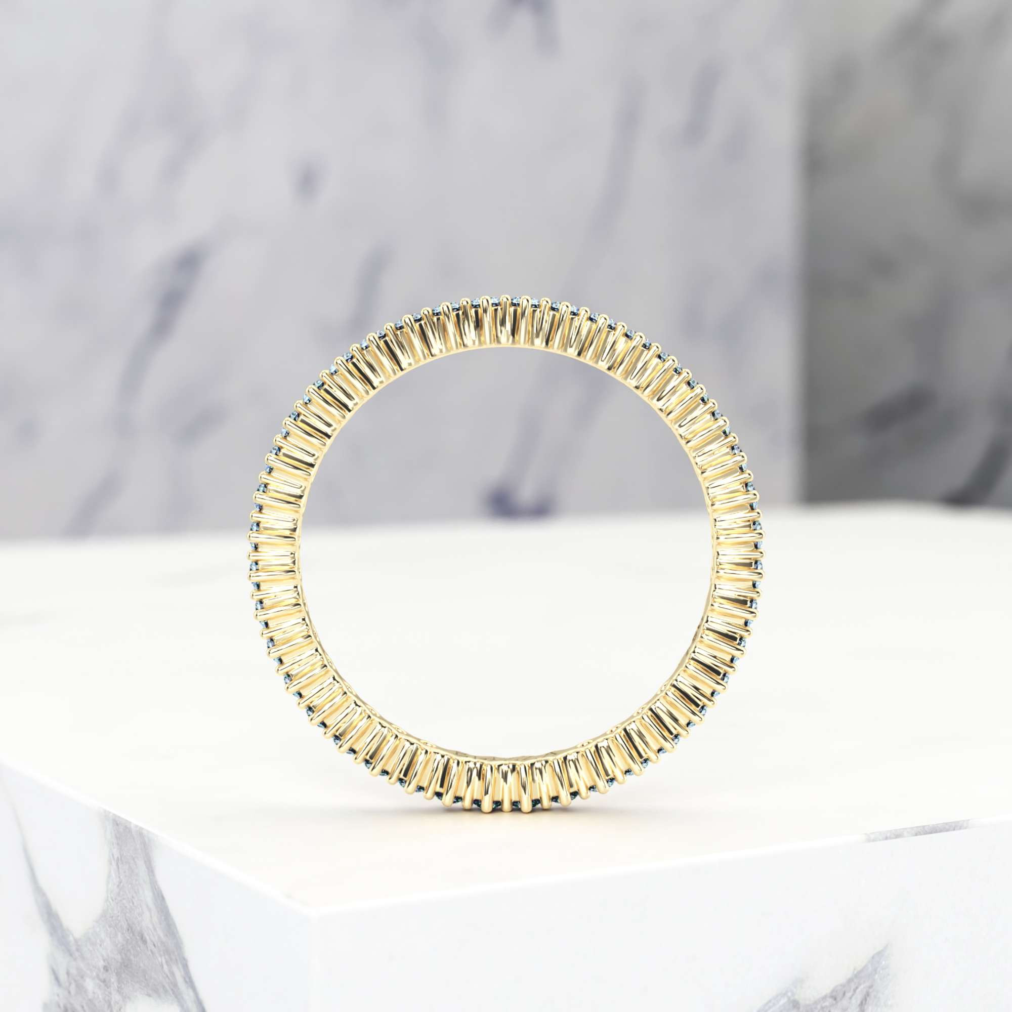 Anneau de mariage Evanna Petite | Diamant naturel | Or jaune 14 ct | Petite | 50% | W | 2
