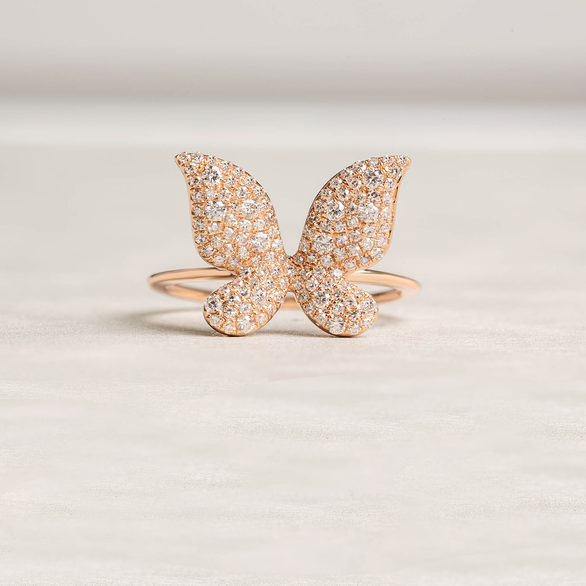 Schmetterling Diamantring | 14K Roségold 1