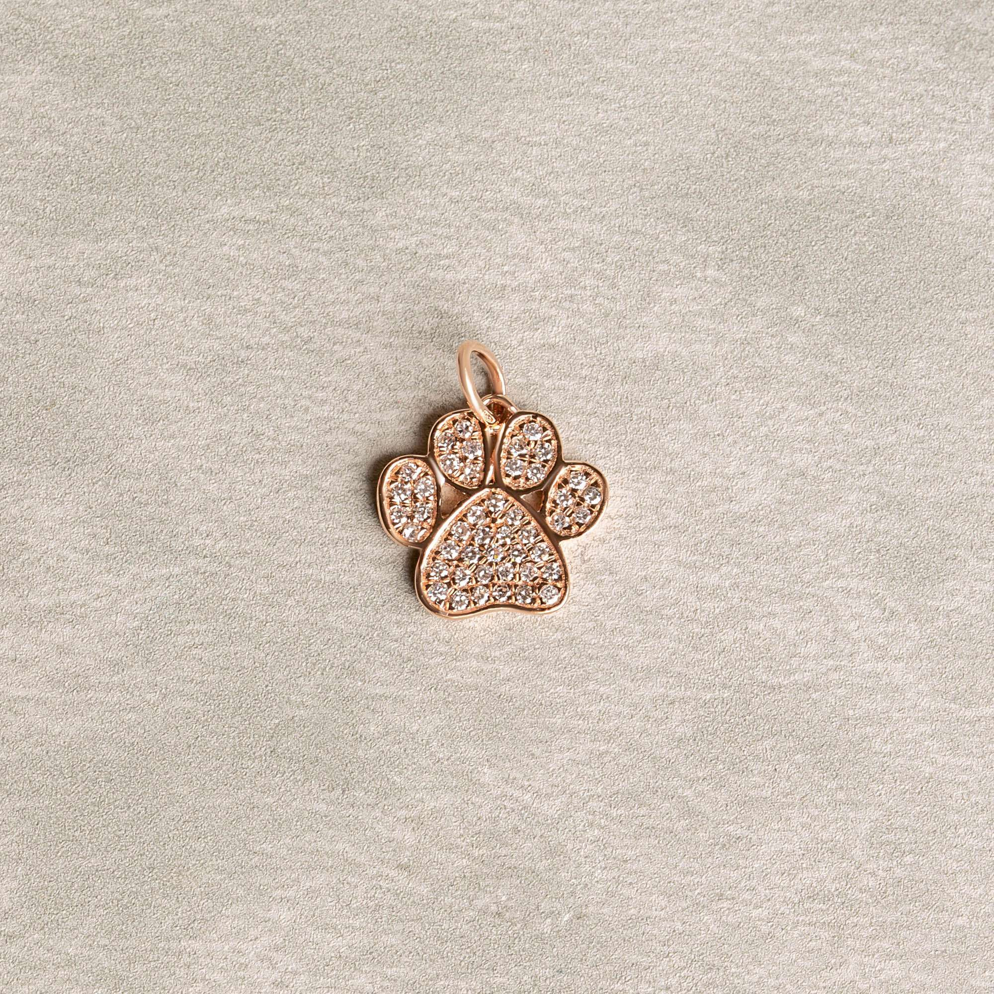 Diamond Dog Paw Pendant | 14K Rose gold 1