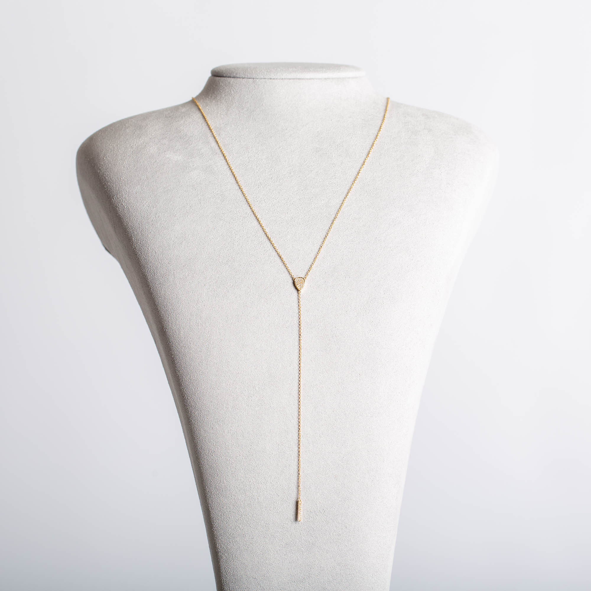 Diamond Tear Necklace | 18K Yellow Gold 1