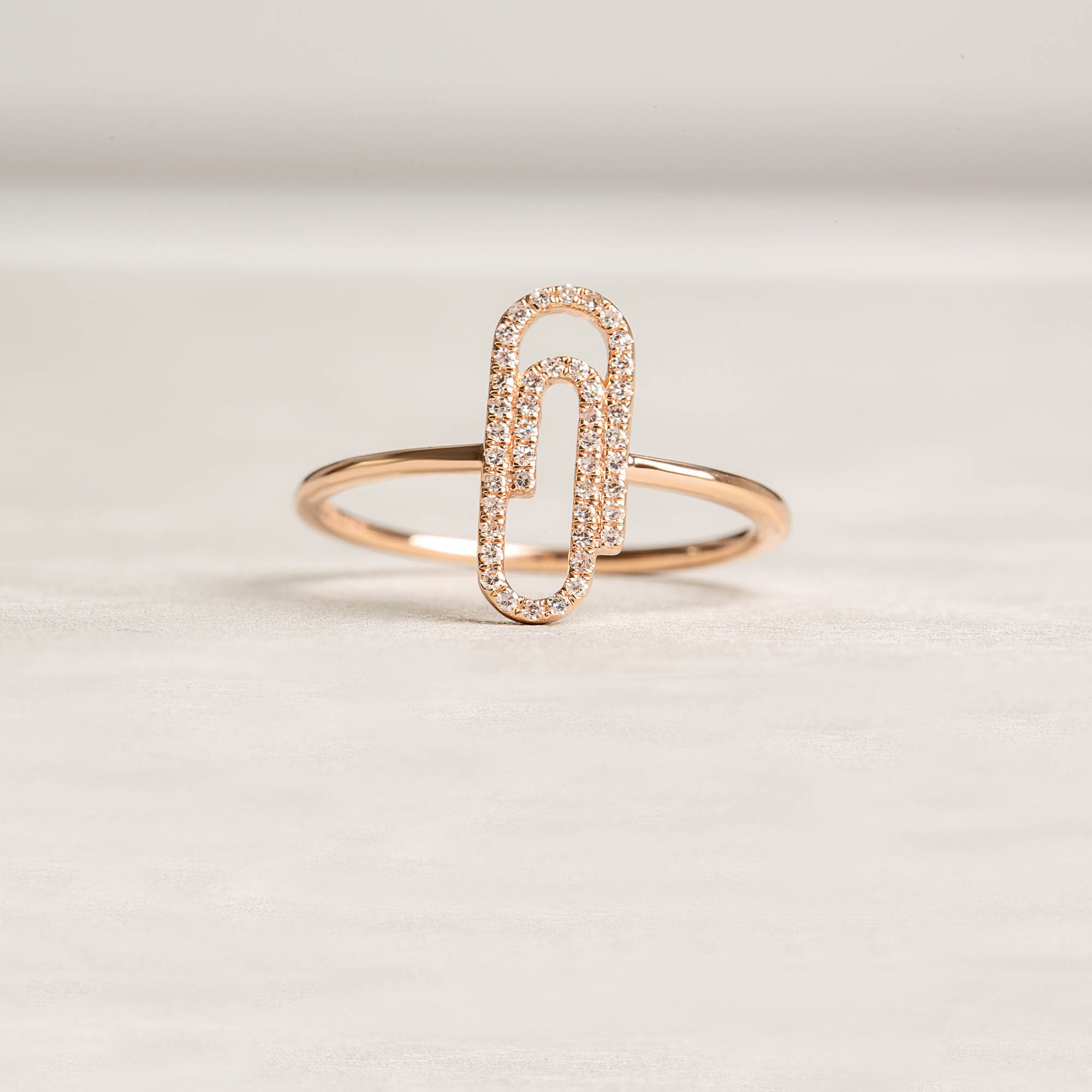 Paperclip diamond ring