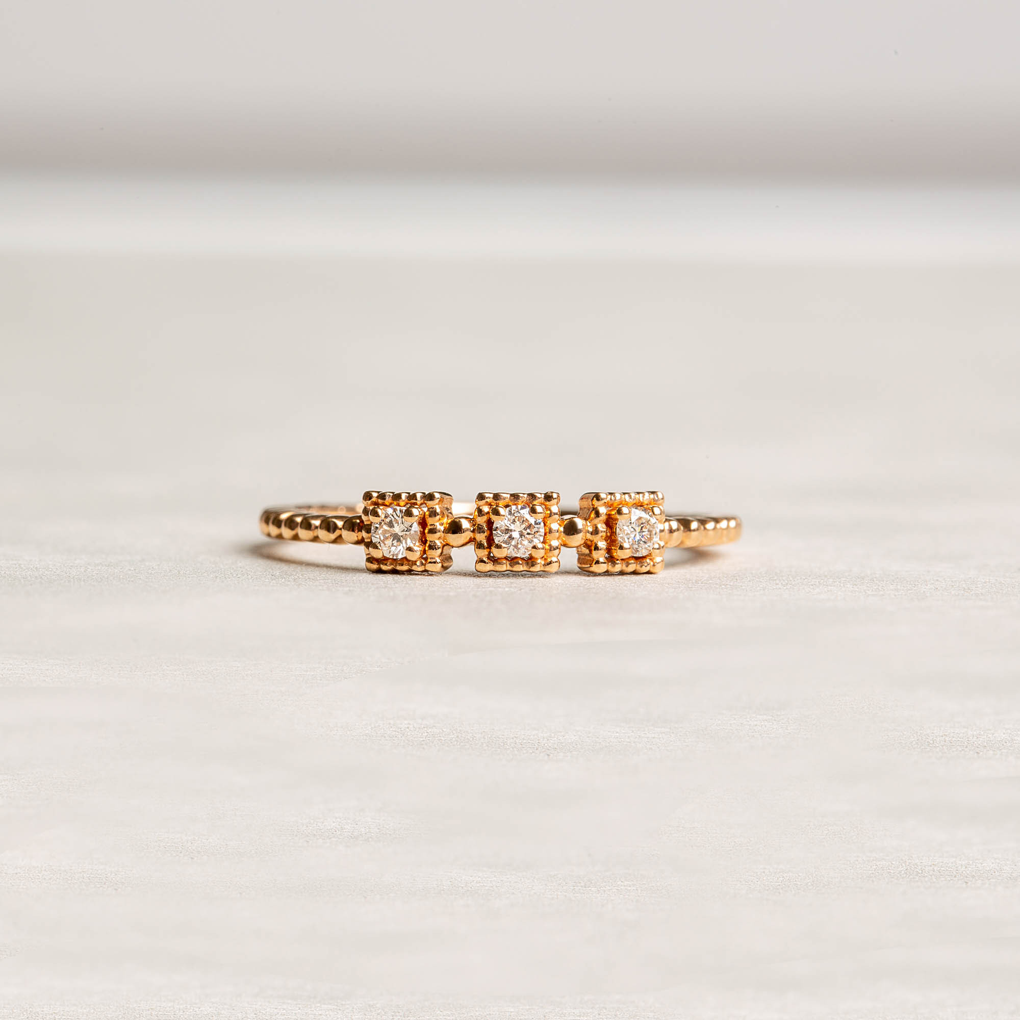 Three Rectangles Diamond Ring | 18K Rose Gold 1