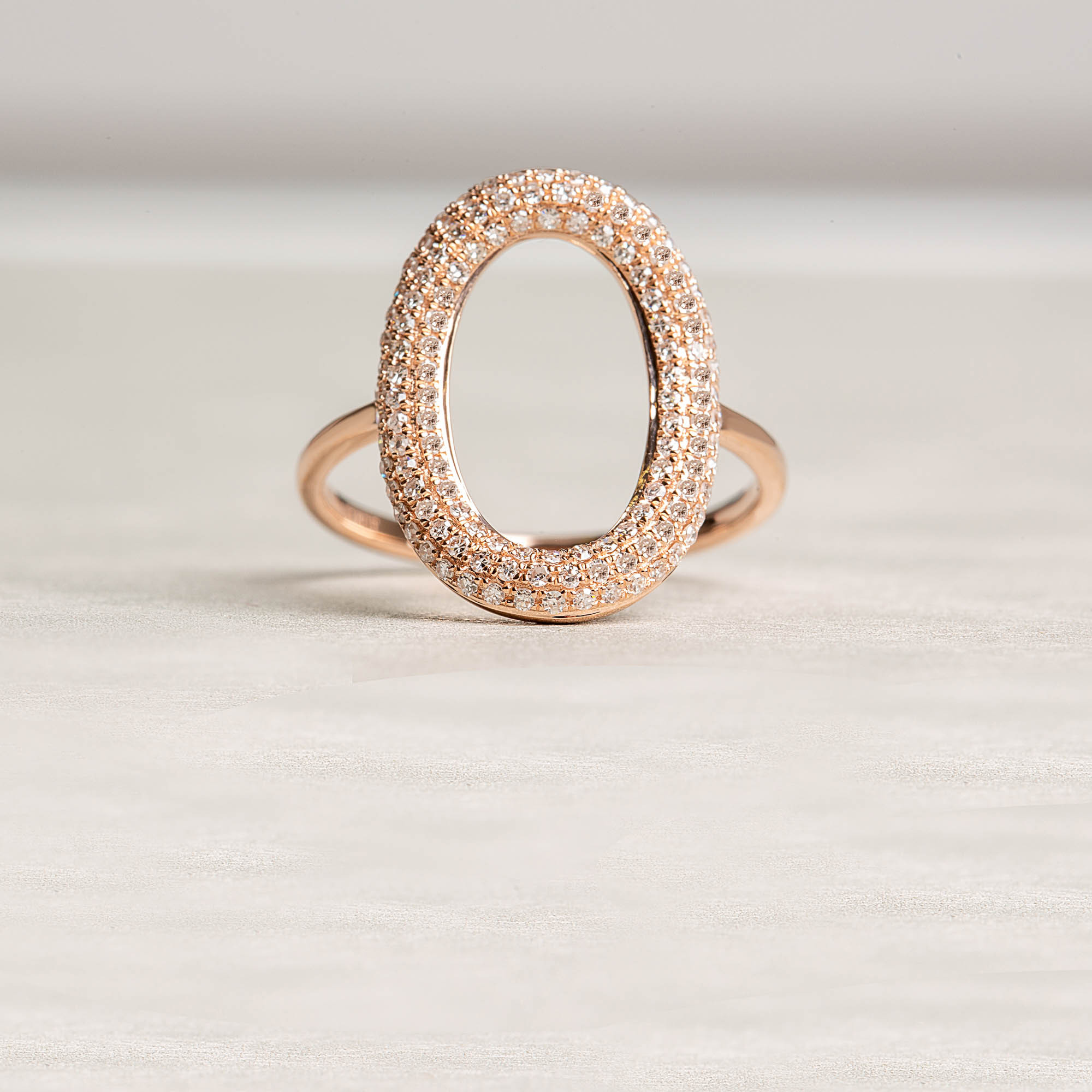 Three Row Loop Diamond Ring | 14K Rose gold 1