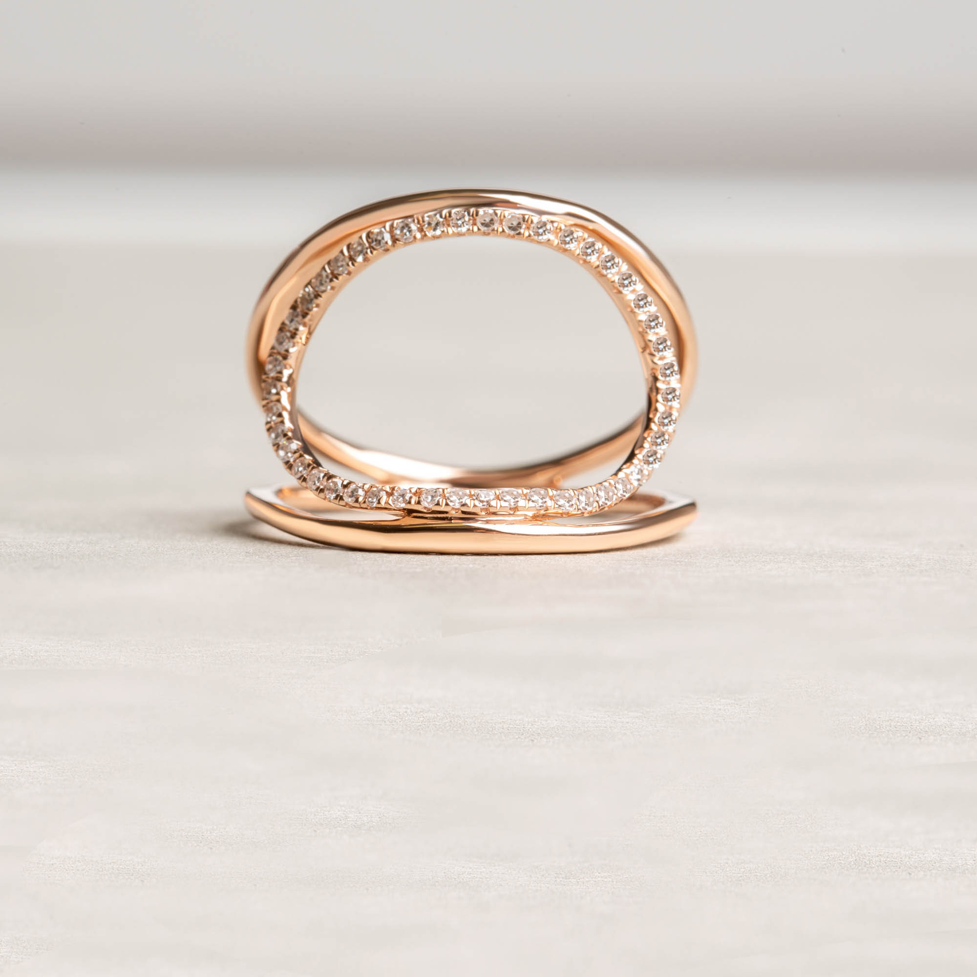 Triple cycle diamond ring | 14K Rose gold 1