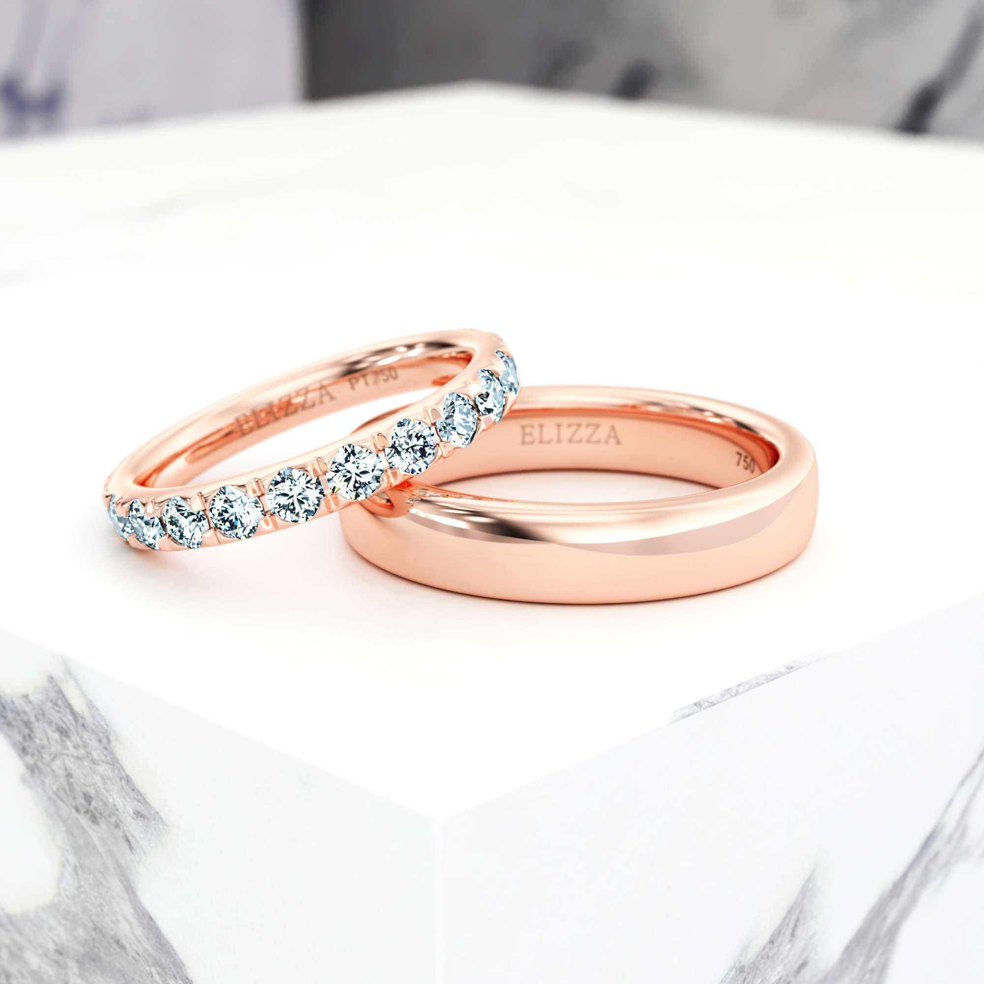 Wedding ring Classic Alliance Media | Media | For her | 14K Rose gold | 50% | Natural 3
