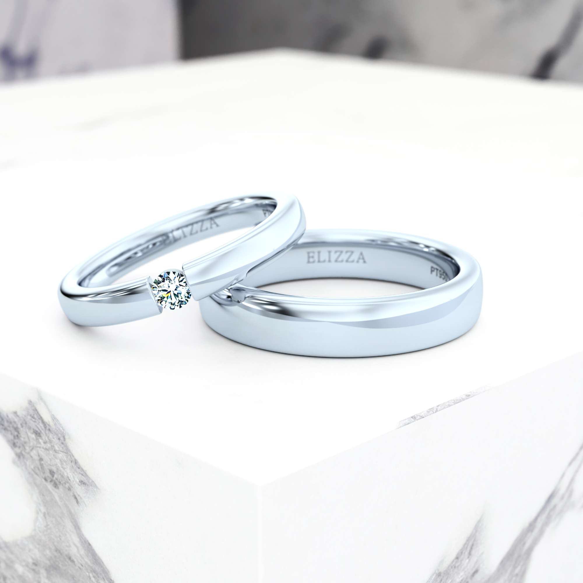 Wedding ring Eicca Couple | Platinum | 1