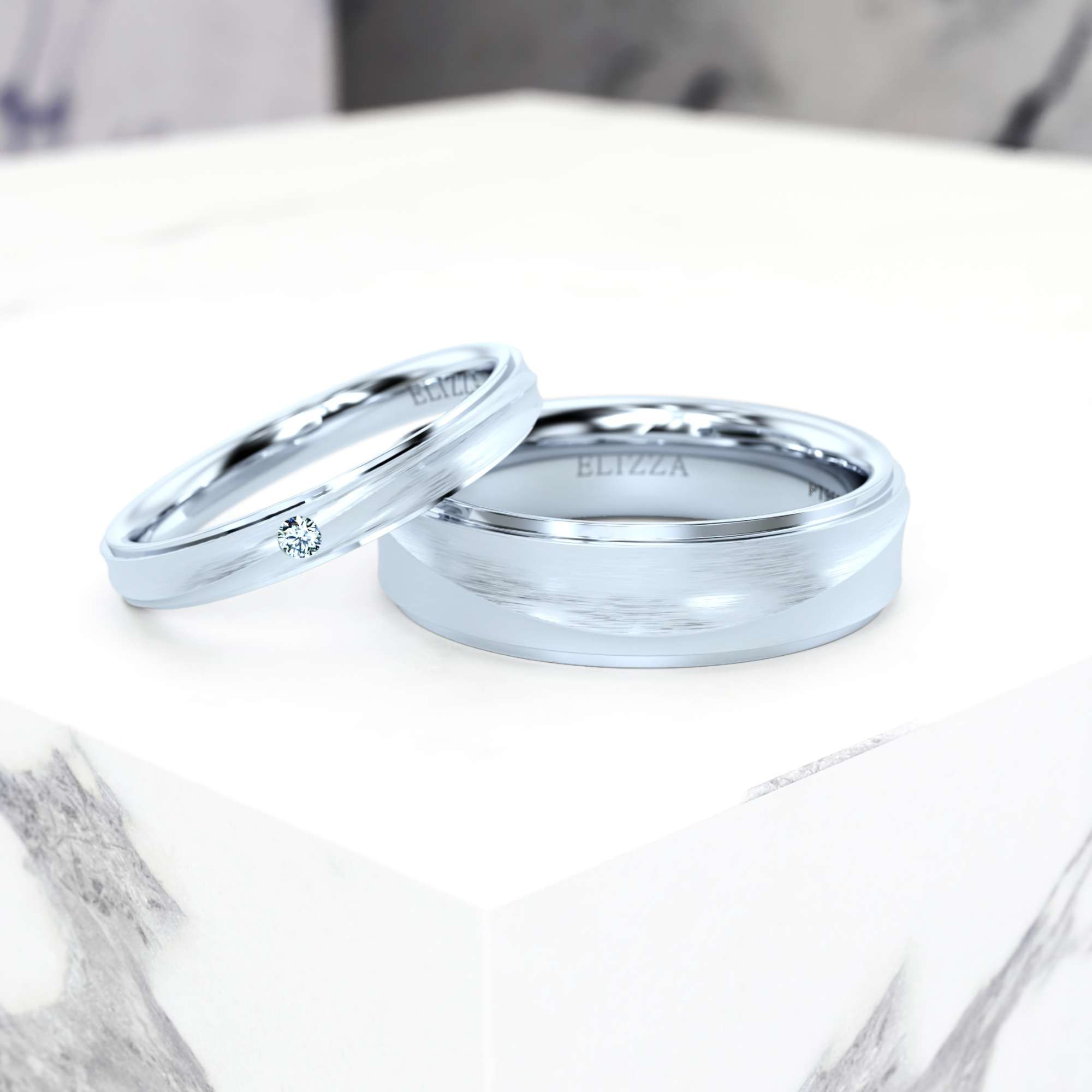 Wedding ring Elric Couple | Platinum | ELIZZA™ Fine Jewellery 1