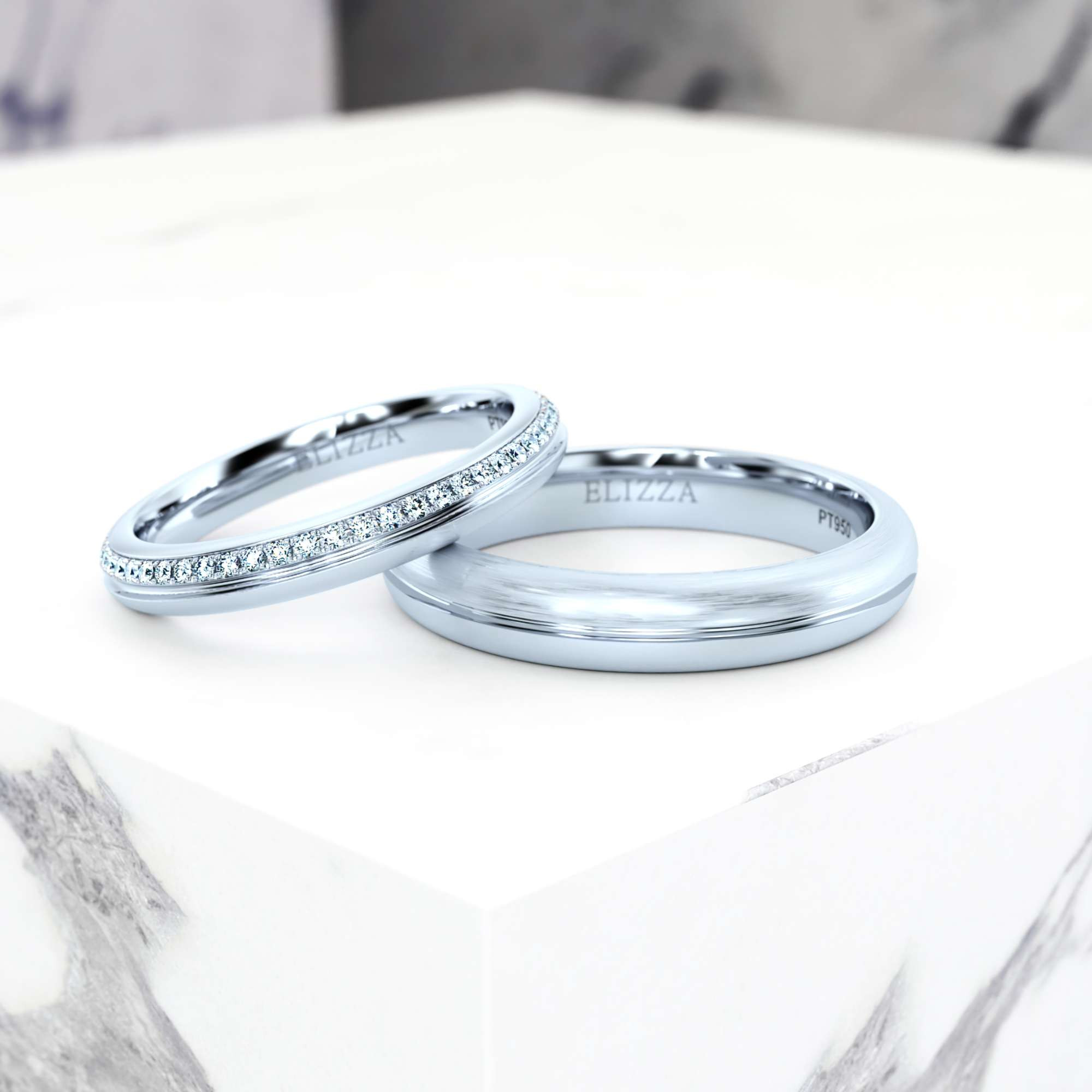 Wedding ring Elvin Couple | Platinum | ELIZZA™ Fine Jewellery 1