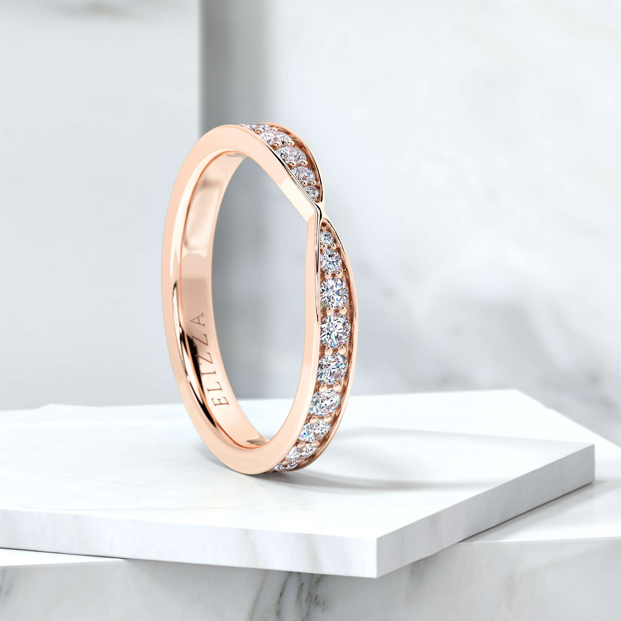 Wedding ring Enola | For her | 14K Rose gold | 50% | Natural 3