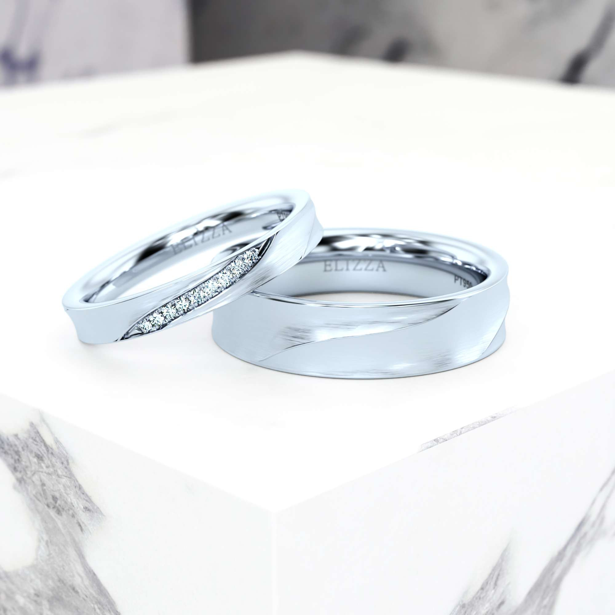 Wedding ring Enzo Couple | Platinum | ELIZZA™ Fine Jewellery 1