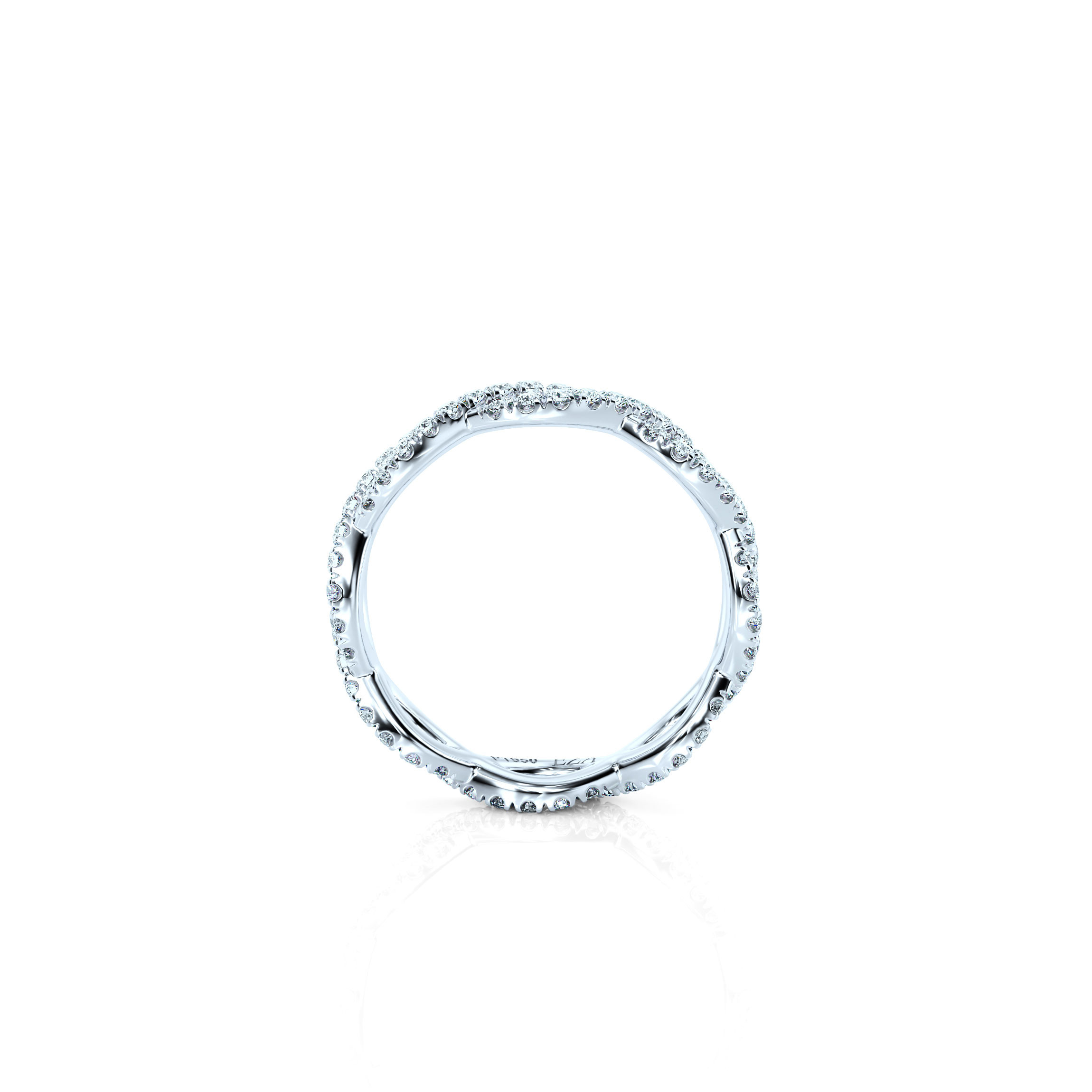 Wedding ring Eternal Wave | For her | Platinum | 50% | Natural 2
