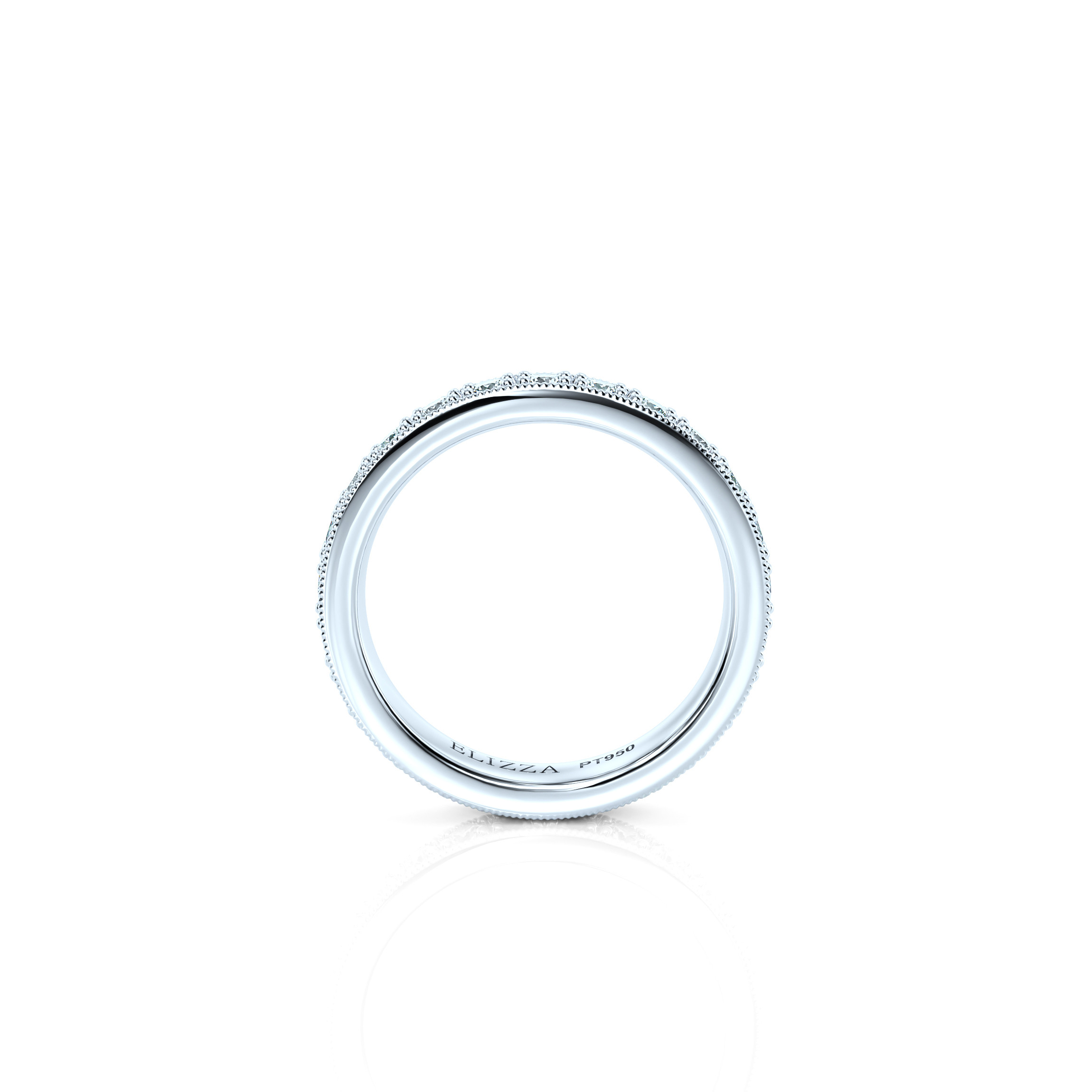 Wedding ring Milgrain Vintage Media | Natural diamond | Platinum | Media | 50% | For her | 2